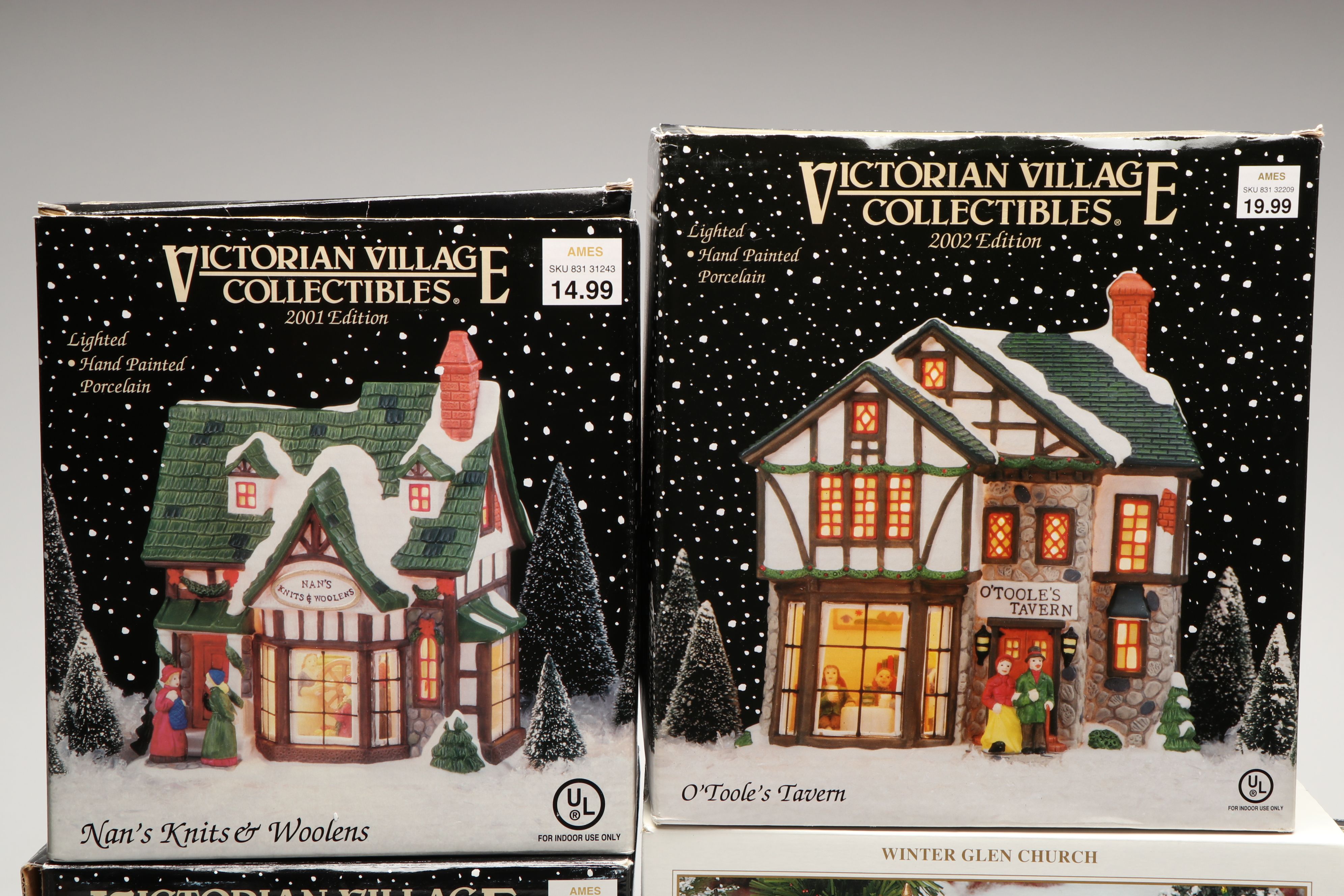 Dillards "Winter Glen Church" Porcelain Figurine with More Christmas Figurines