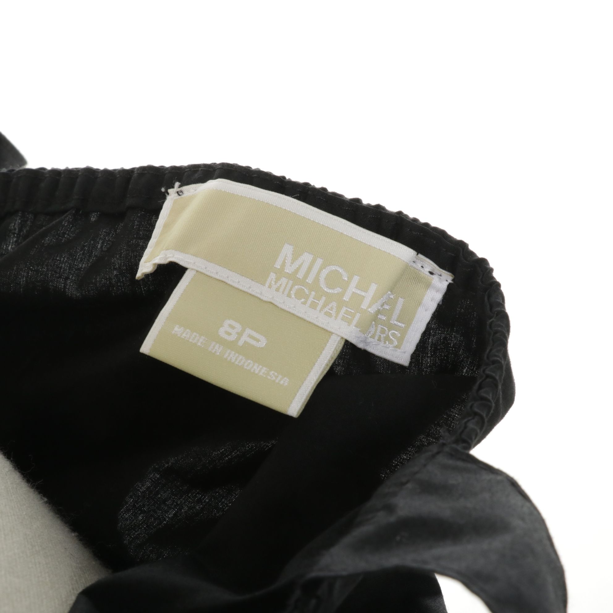 MICHAEL Michael Kors Black Sundress with Eyelet Trim and Drawstring Waist