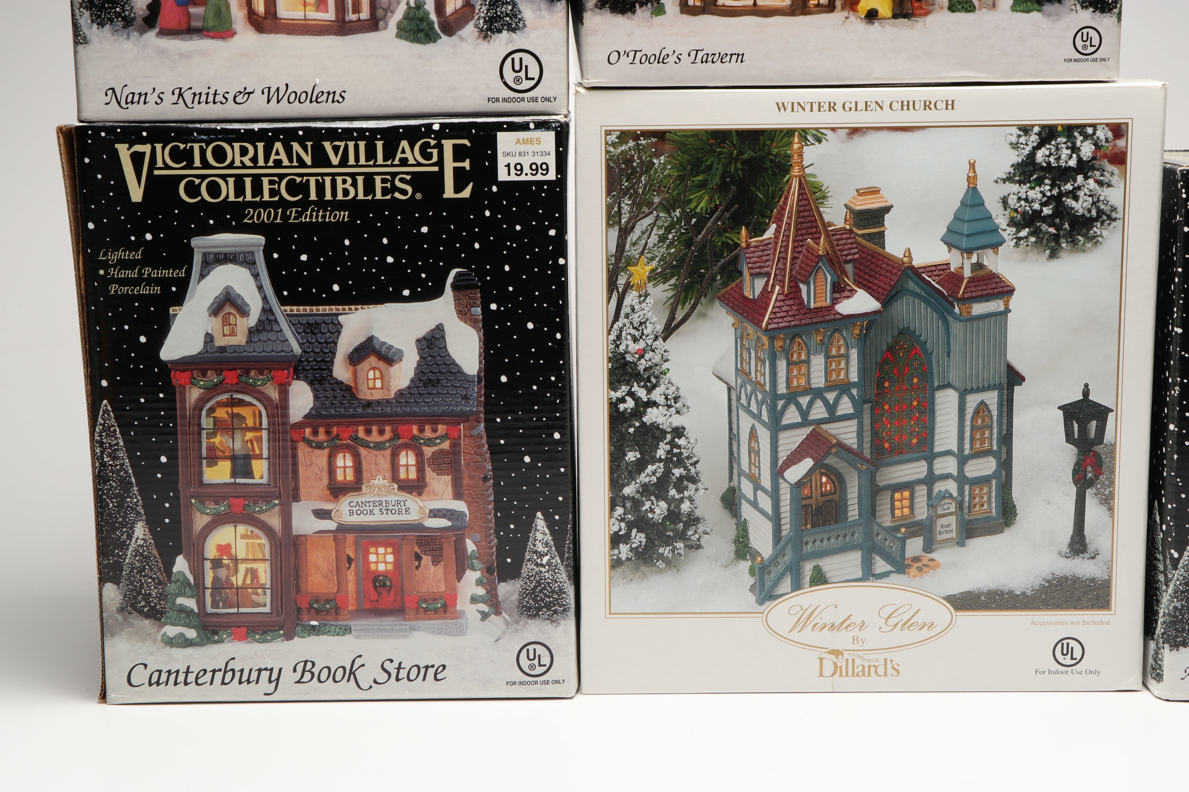Dillards "Winter Glen Church" Porcelain Figurine with More Christmas Figurines