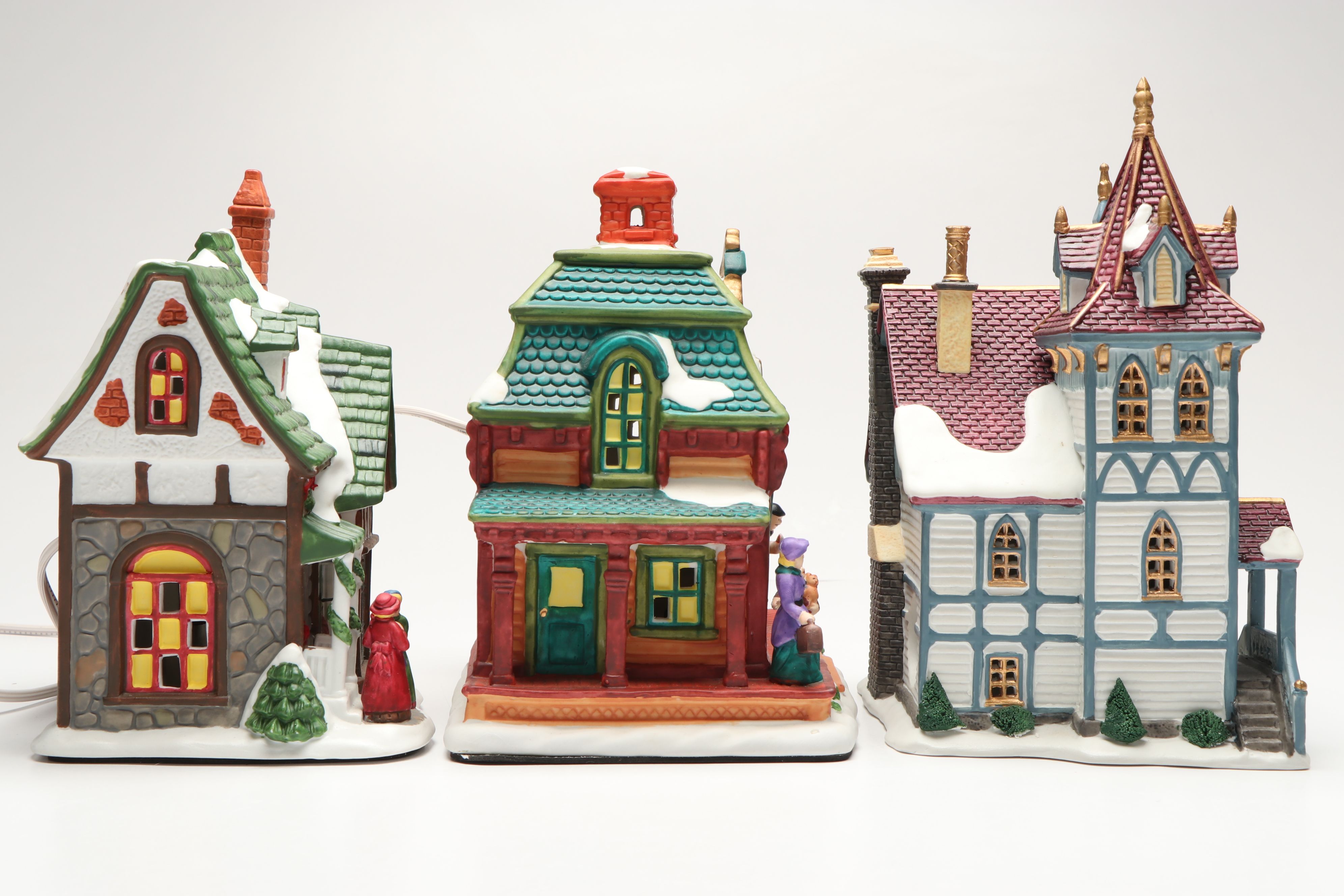 Dillards "Winter Glen Church" Porcelain Figurine with More Christmas Figurines