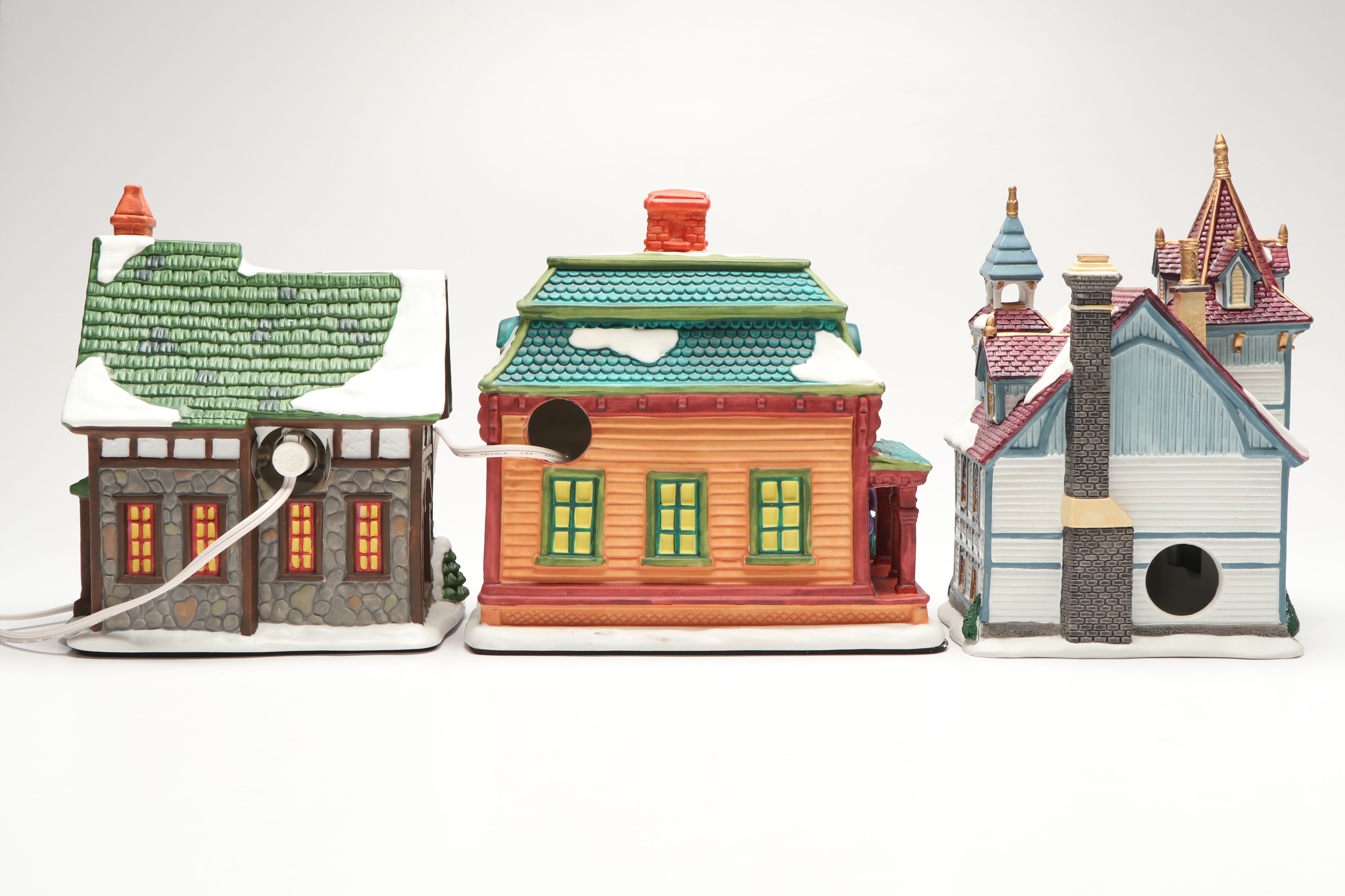 Dillards "Winter Glen Church" Porcelain Figurine with More Christmas Figurines