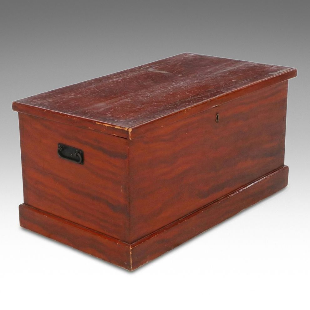 American Provincial Grained Pine Blanket Chest, 19th Century