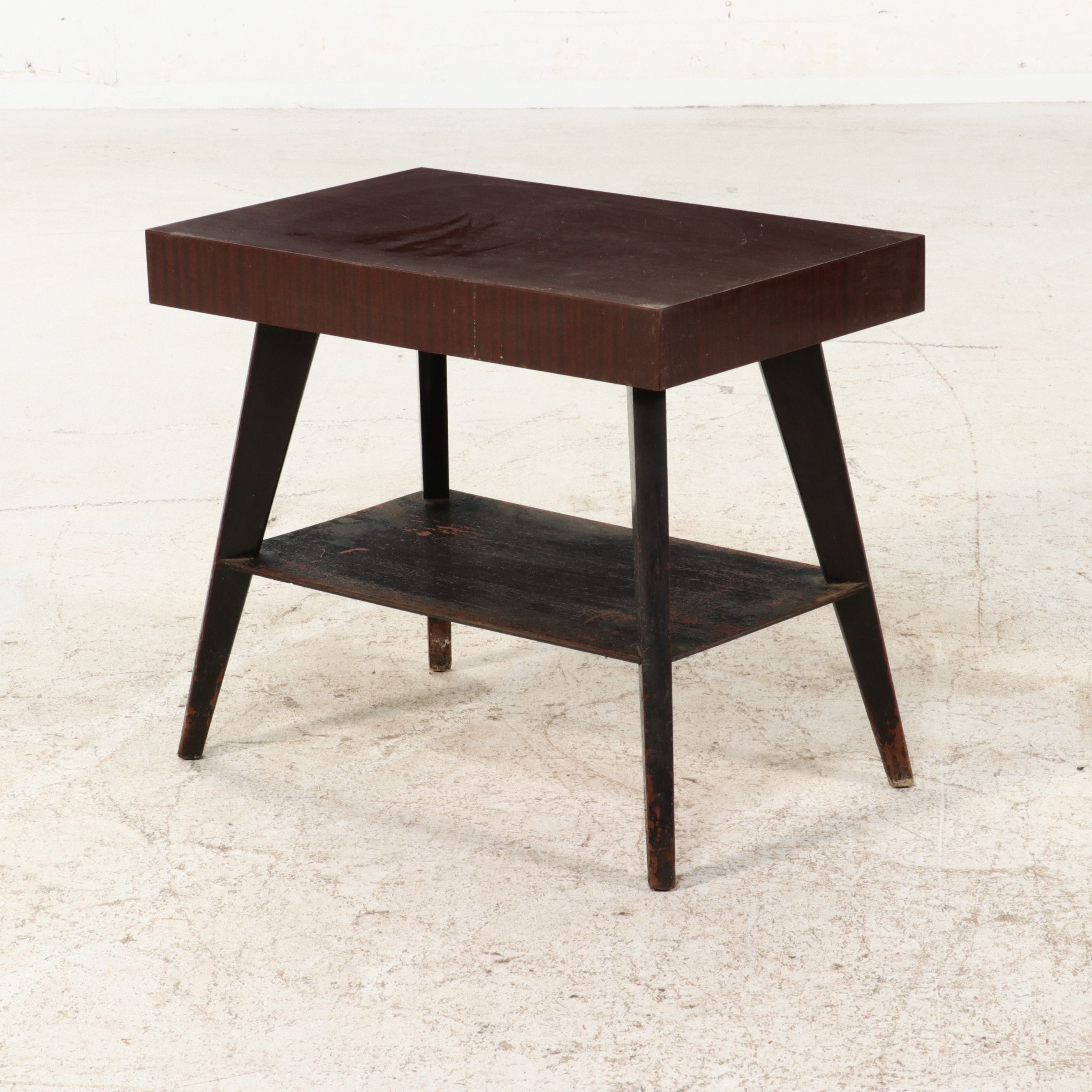 Mid Century Modern Mahogany Two-Tier Side Table, Mid-20th Century