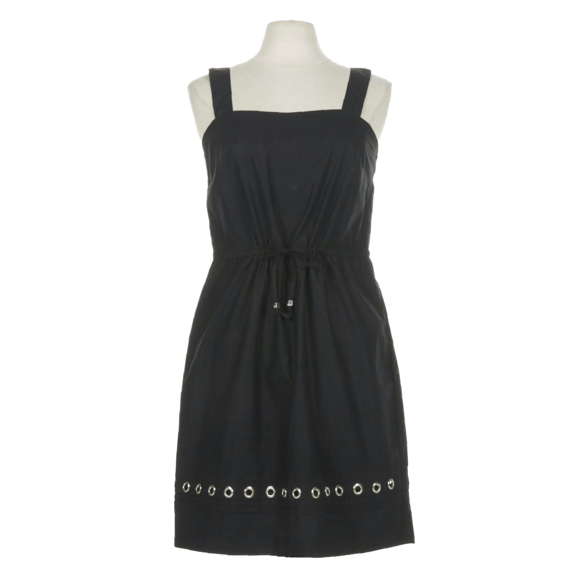 MICHAEL Michael Kors Black Sundress with Eyelet Trim and Drawstring Waist