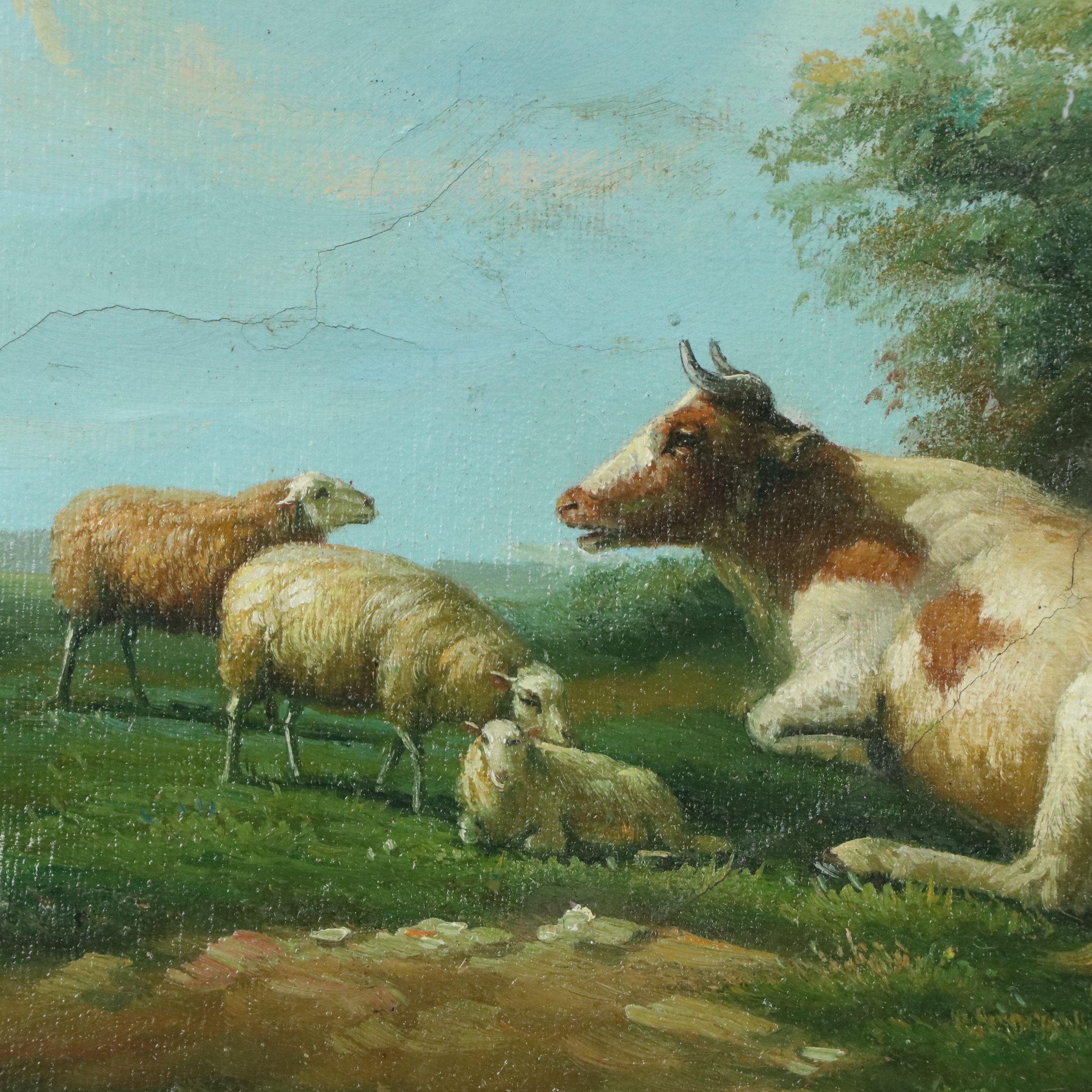 After Eugène Joseph Verboeckhoven Oil Painting "In the Meadow"
