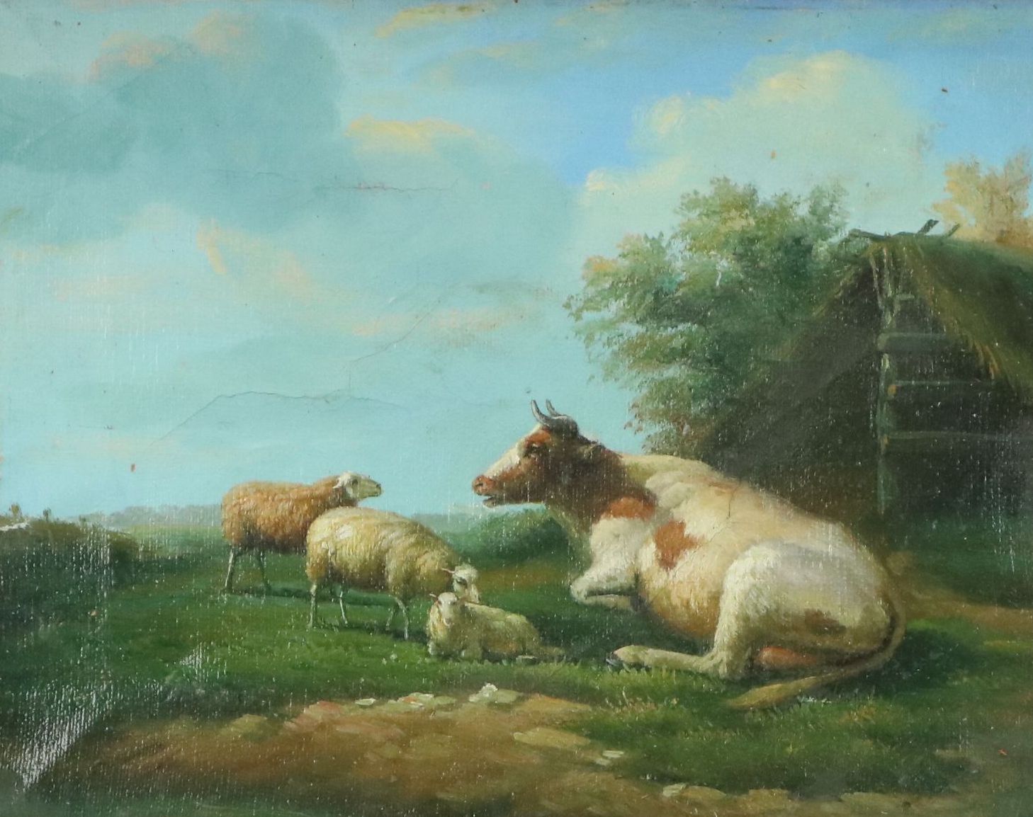 After Eugène Joseph Verboeckhoven Oil Painting "In the Meadow"
