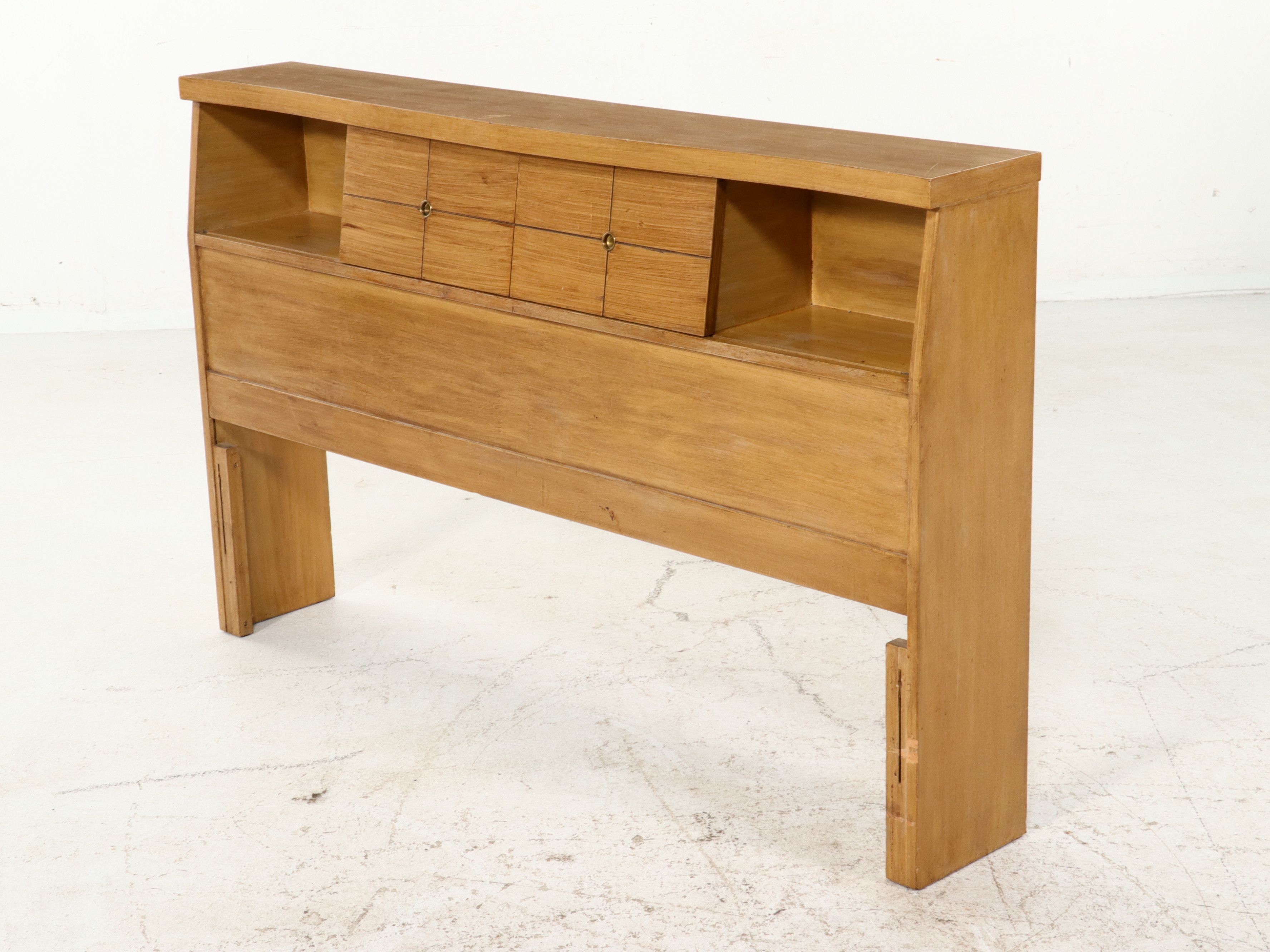 L.A. Period Furniture"Starline" Blonde Birch Bookcase Headboard, 1950s