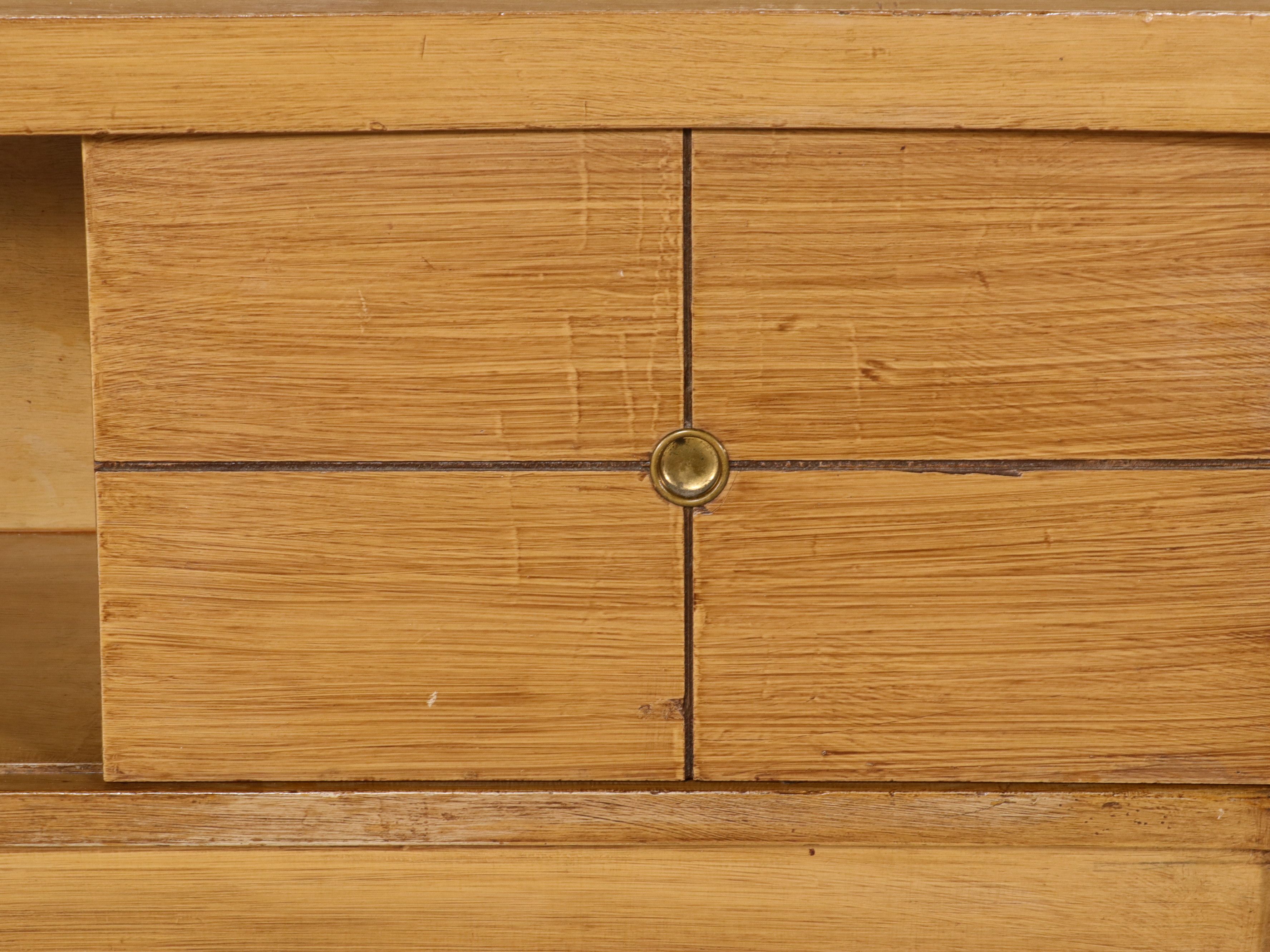 L.A. Period Furniture"Starline" Blonde Birch Bookcase Headboard, 1950s