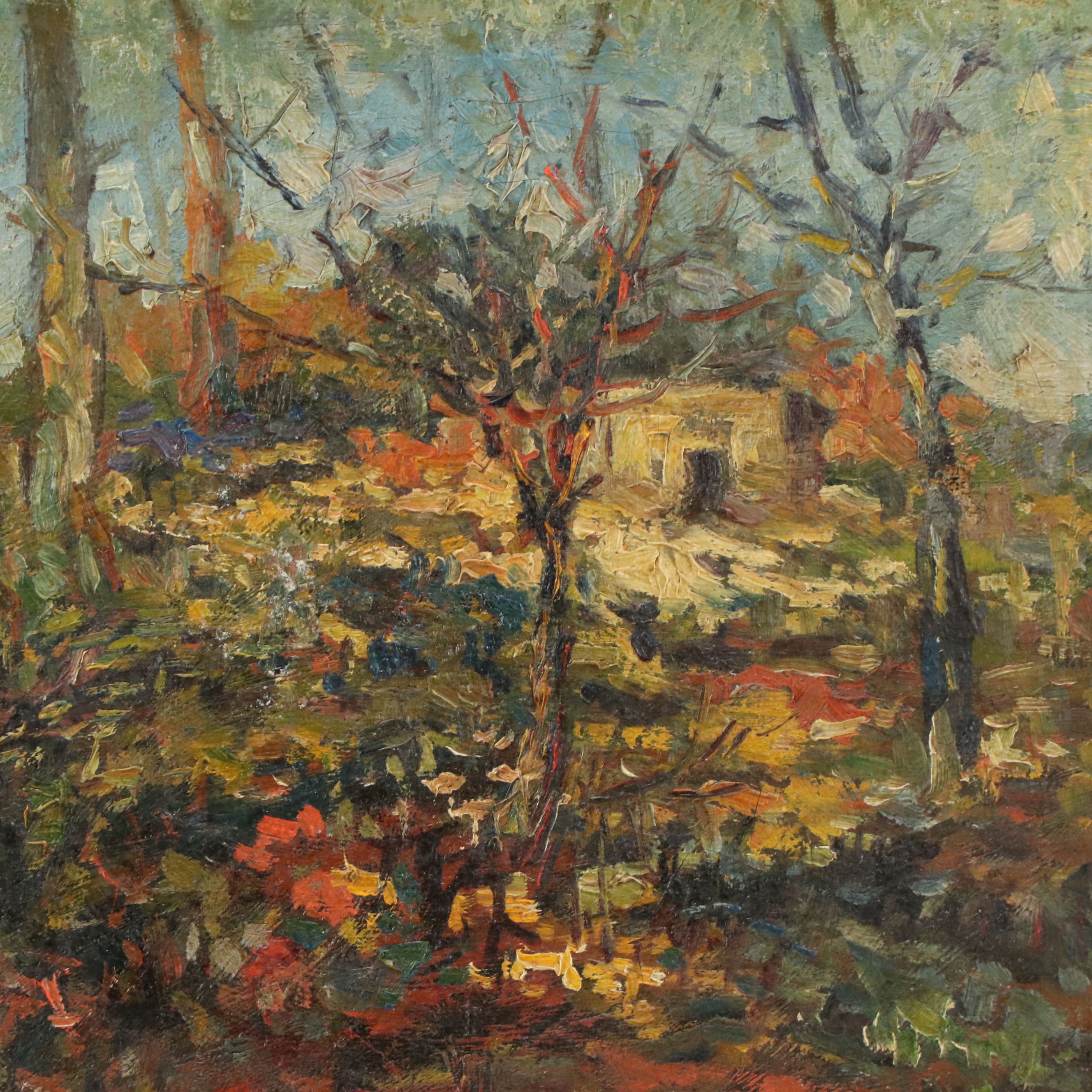 Impressionist Landscape Oil Painting, Early 20th Century