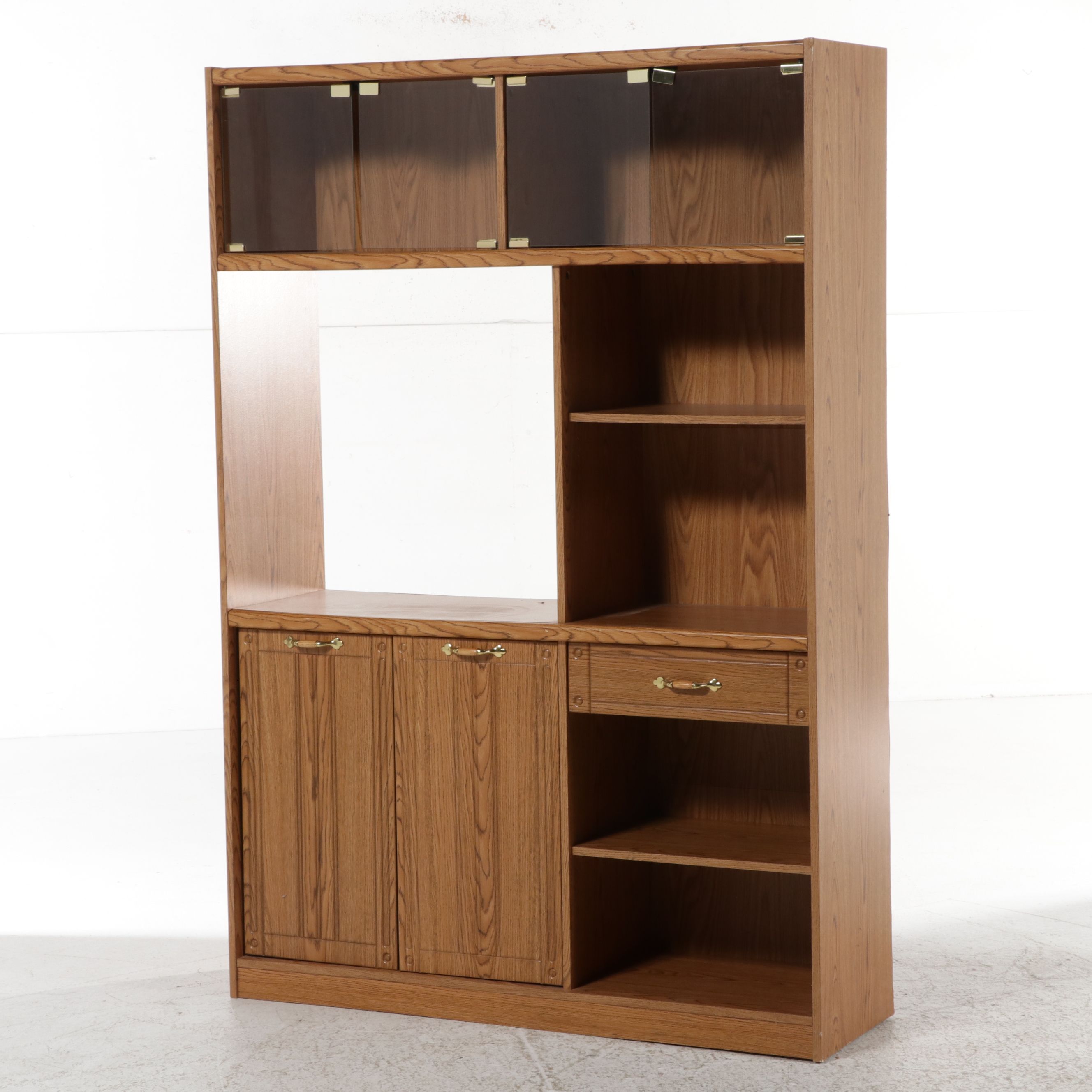 O'Sullivan Oak Finish Entertainment Center, Late 20th Century
