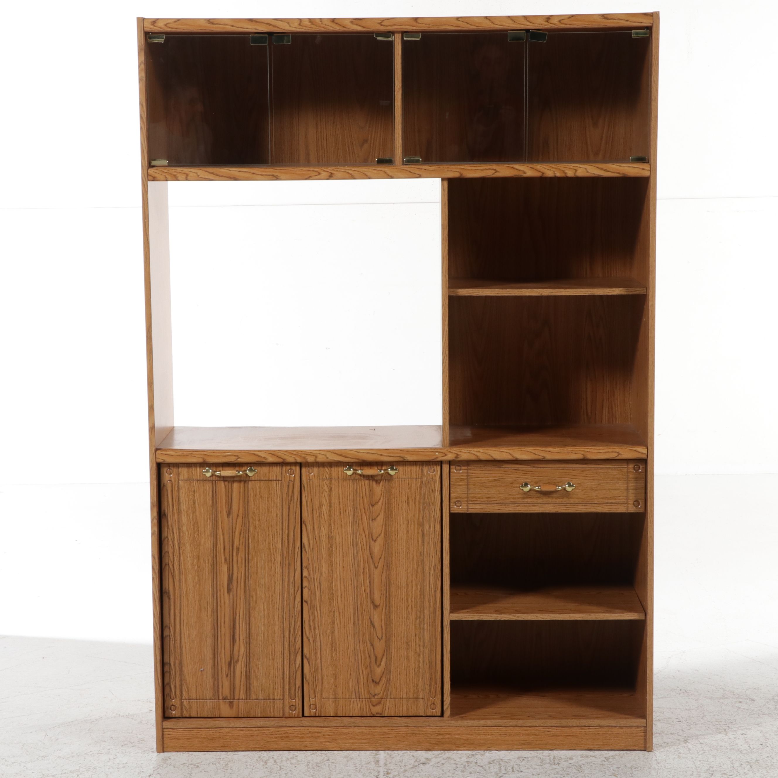 O'Sullivan Oak Finish Entertainment Center, Late 20th Century