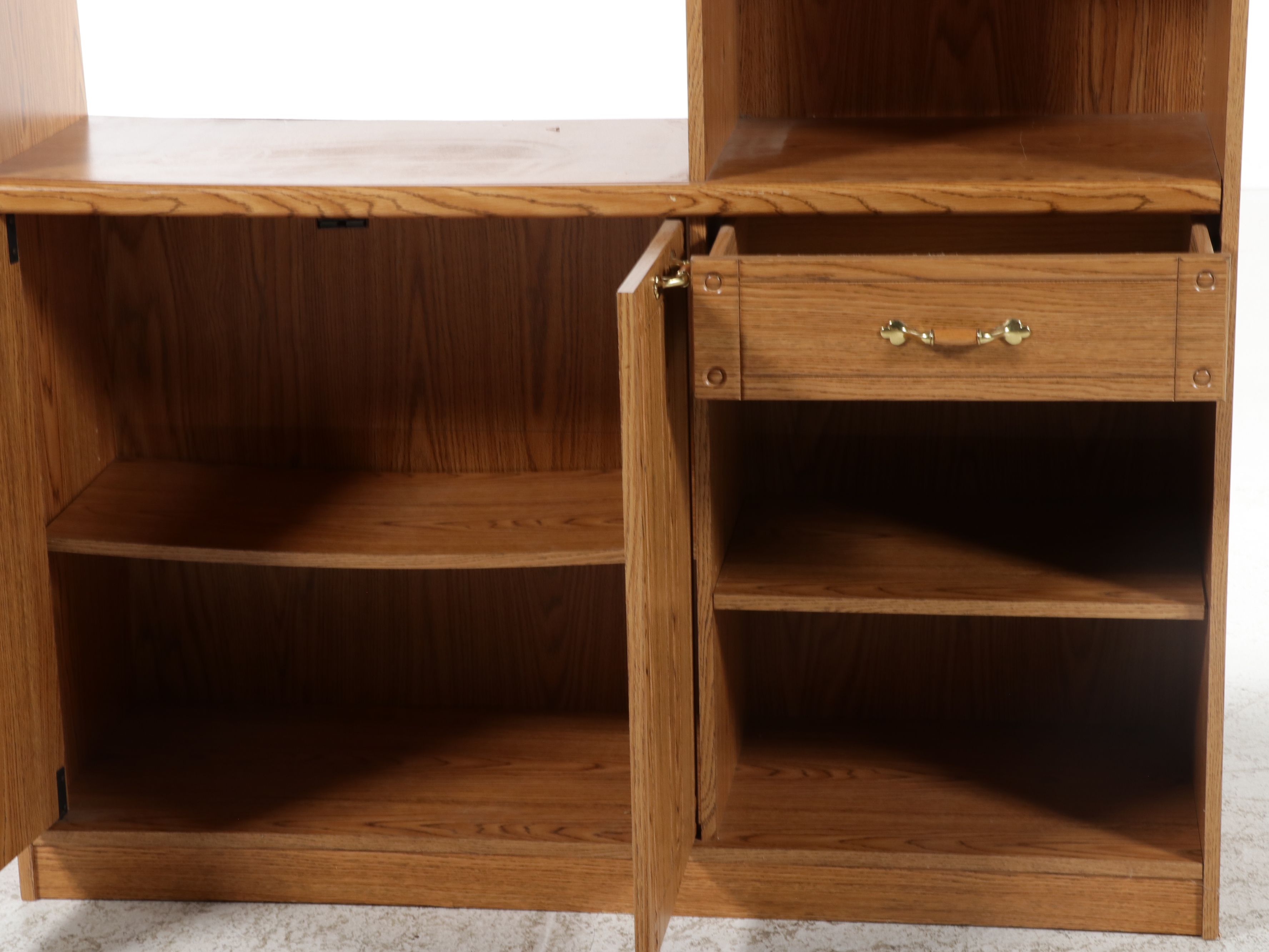 O'Sullivan Oak Finish Entertainment Center, Late 20th Century