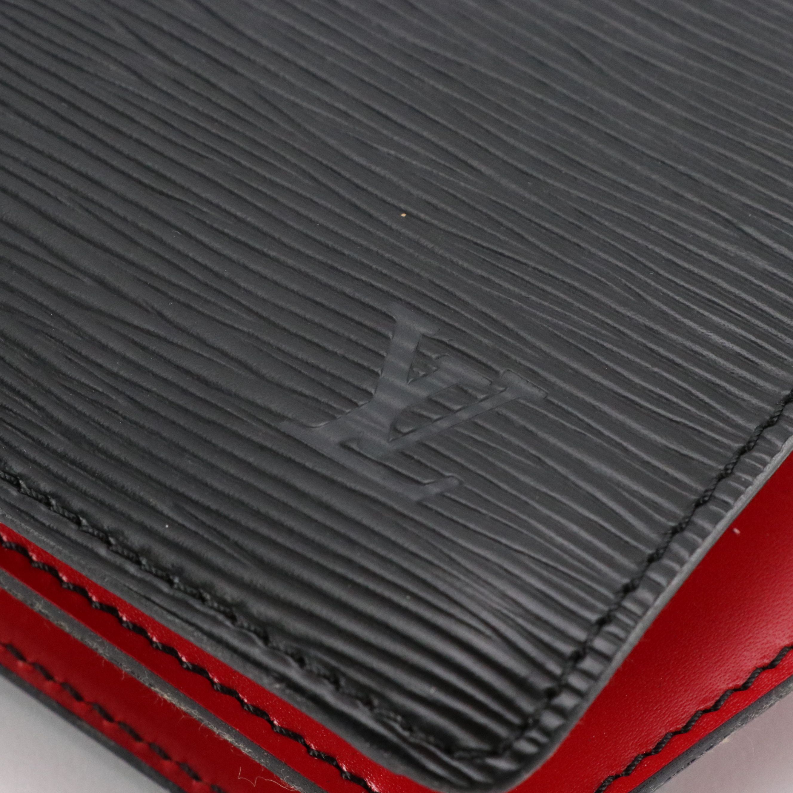 Louis Vuitton Varenne Tote Bag in Colorblock Black Epi/Red Smooth Leather