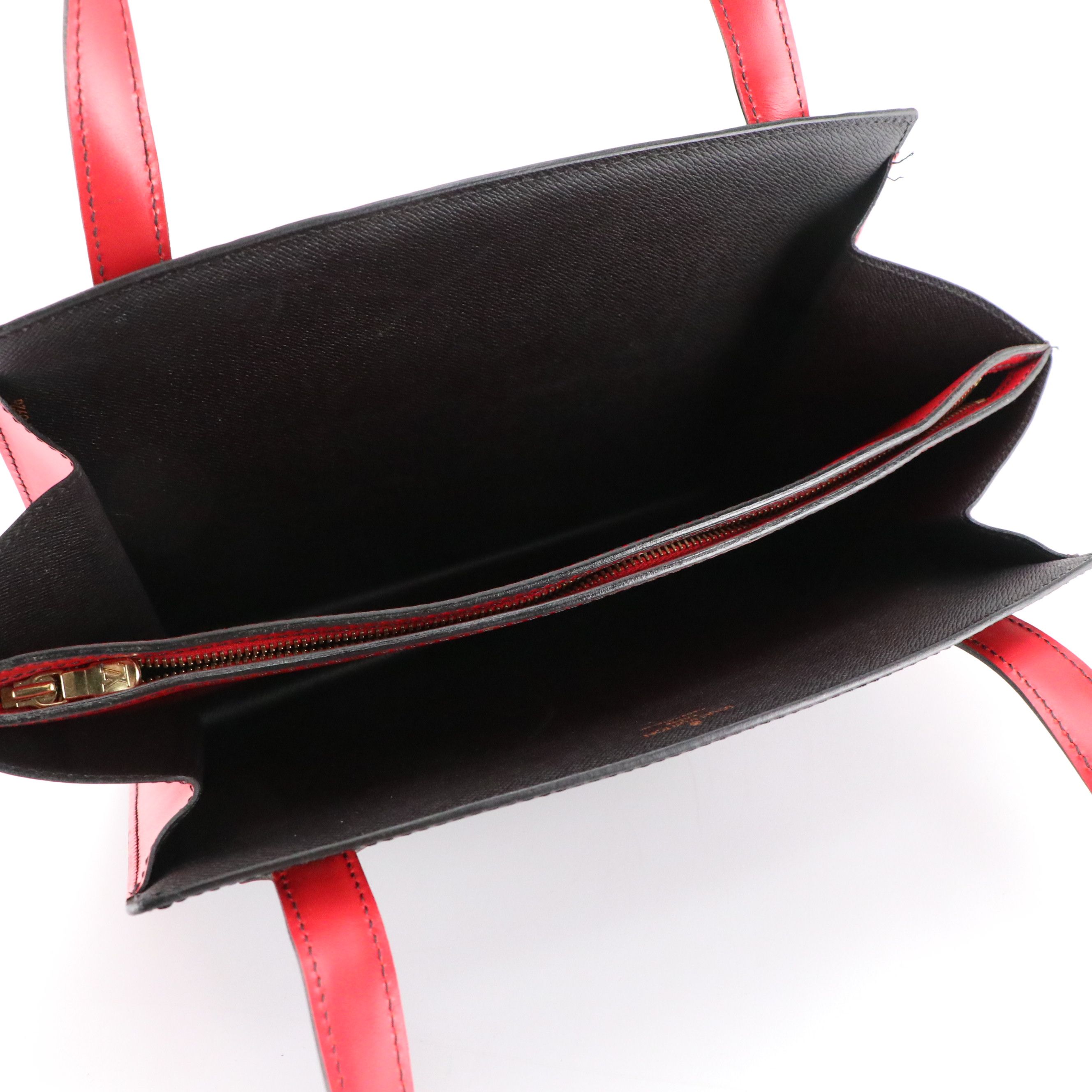 Louis Vuitton Varenne Tote Bag in Colorblock Black Epi/Red Smooth Leather