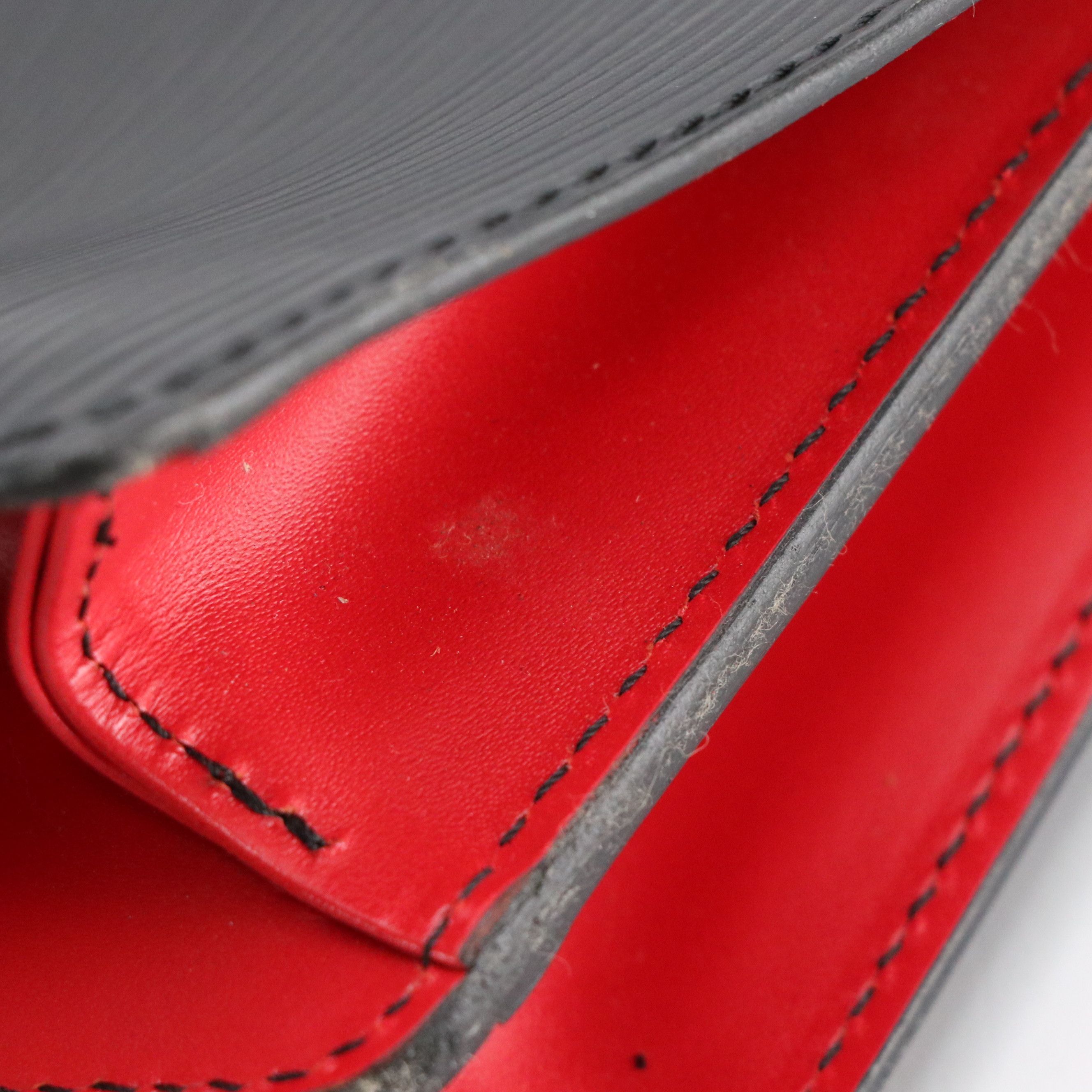 Louis Vuitton Varenne Tote Bag in Colorblock Black Epi/Red Smooth Leather