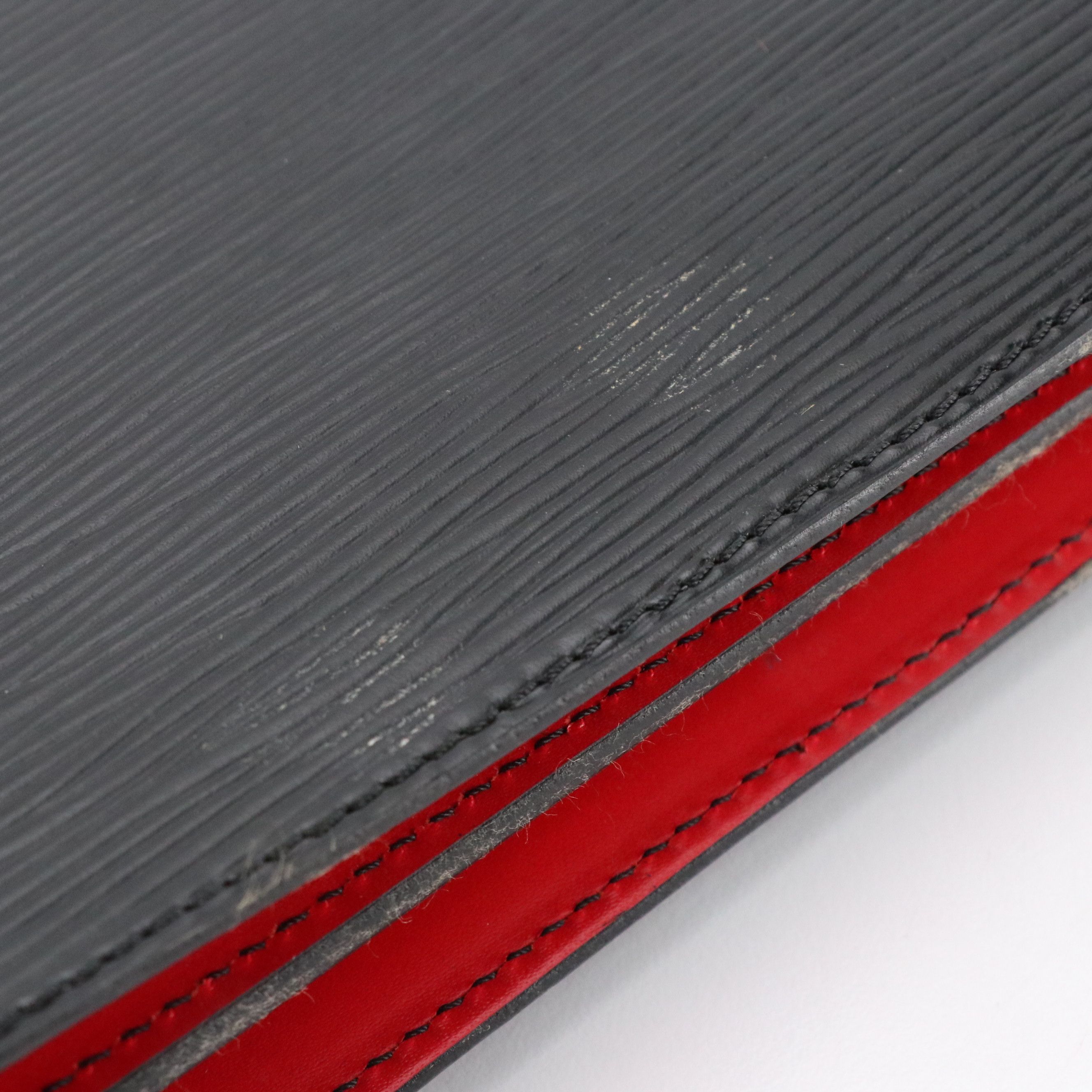 Louis Vuitton Varenne Tote Bag in Colorblock Black Epi/Red Smooth Leather