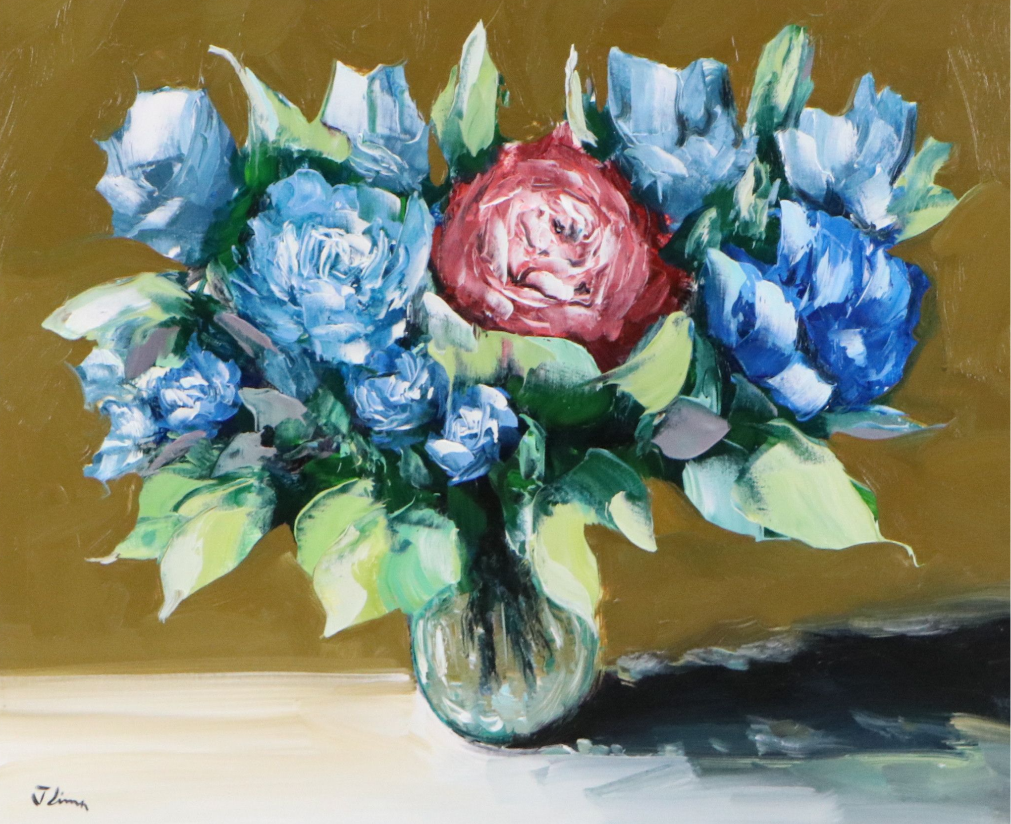 José M. Lima Floral Still Life Oil Painting, 2026