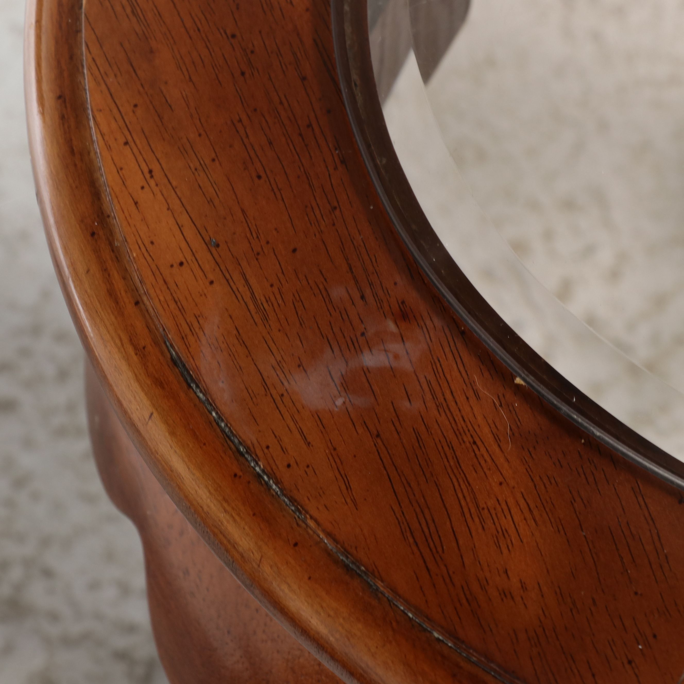 Vintage Queen Anne Style Glass Top Coffee and Side Table Set