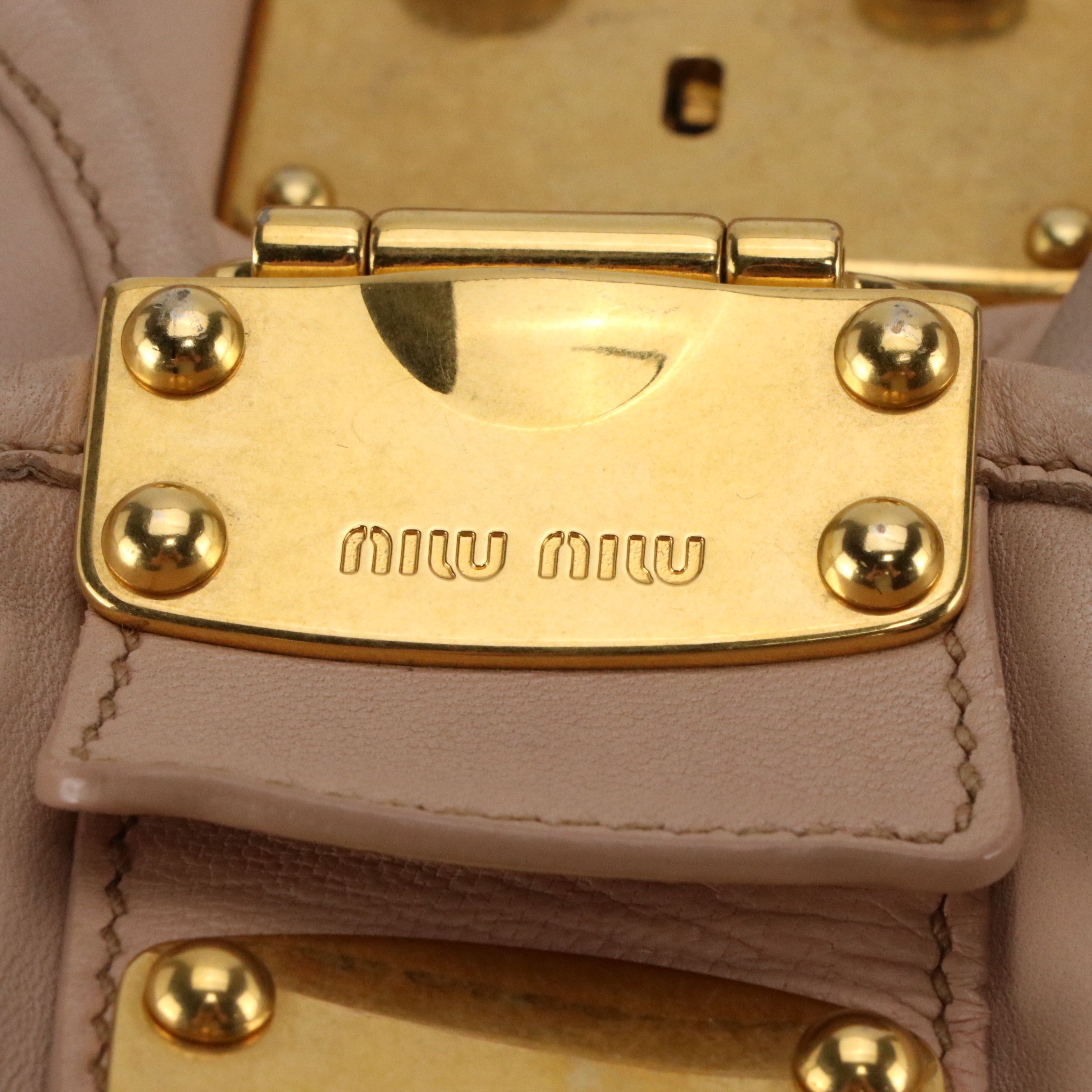 Miu Miu Coffer Hobo Braided Strap Two-Way Bag in Matelassé Calfskin Leather