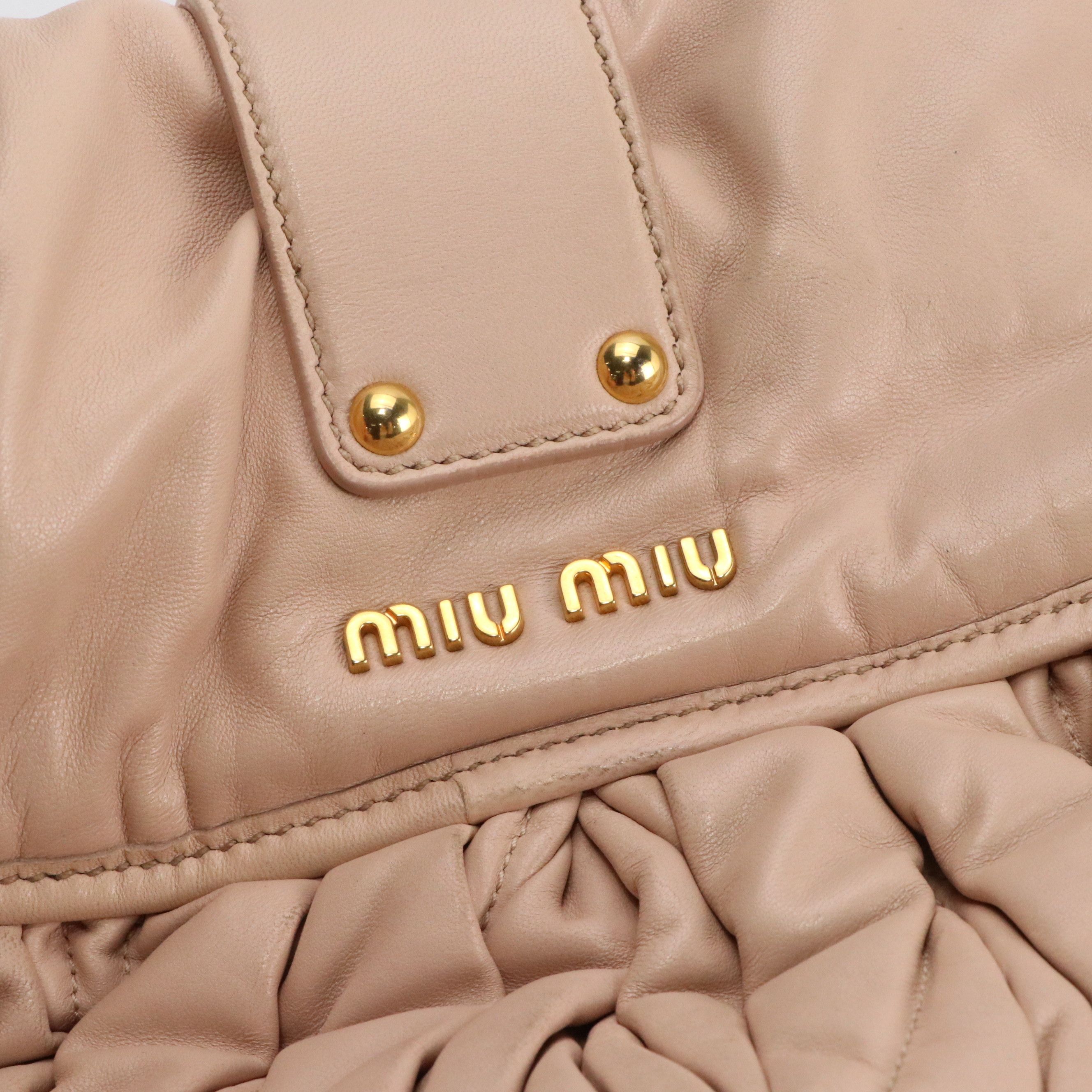 Miu Miu Coffer Hobo Braided Strap Two-Way Bag in Matelassé Calfskin Leather