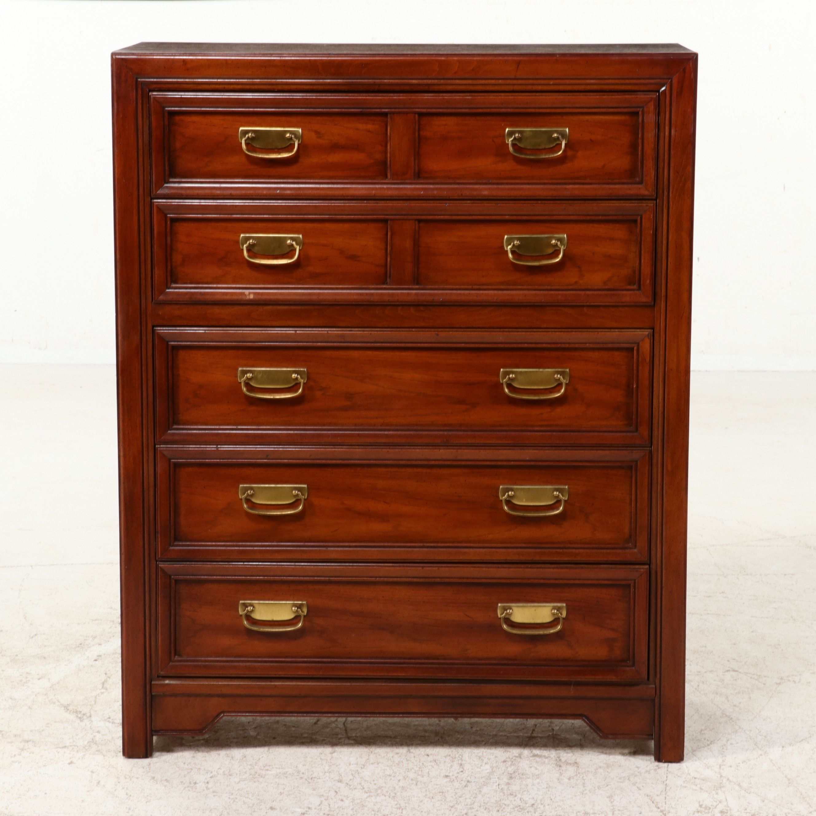 Huntley by Thomasville Campaign-Style Tall Chest of Drawers, Circa 1977