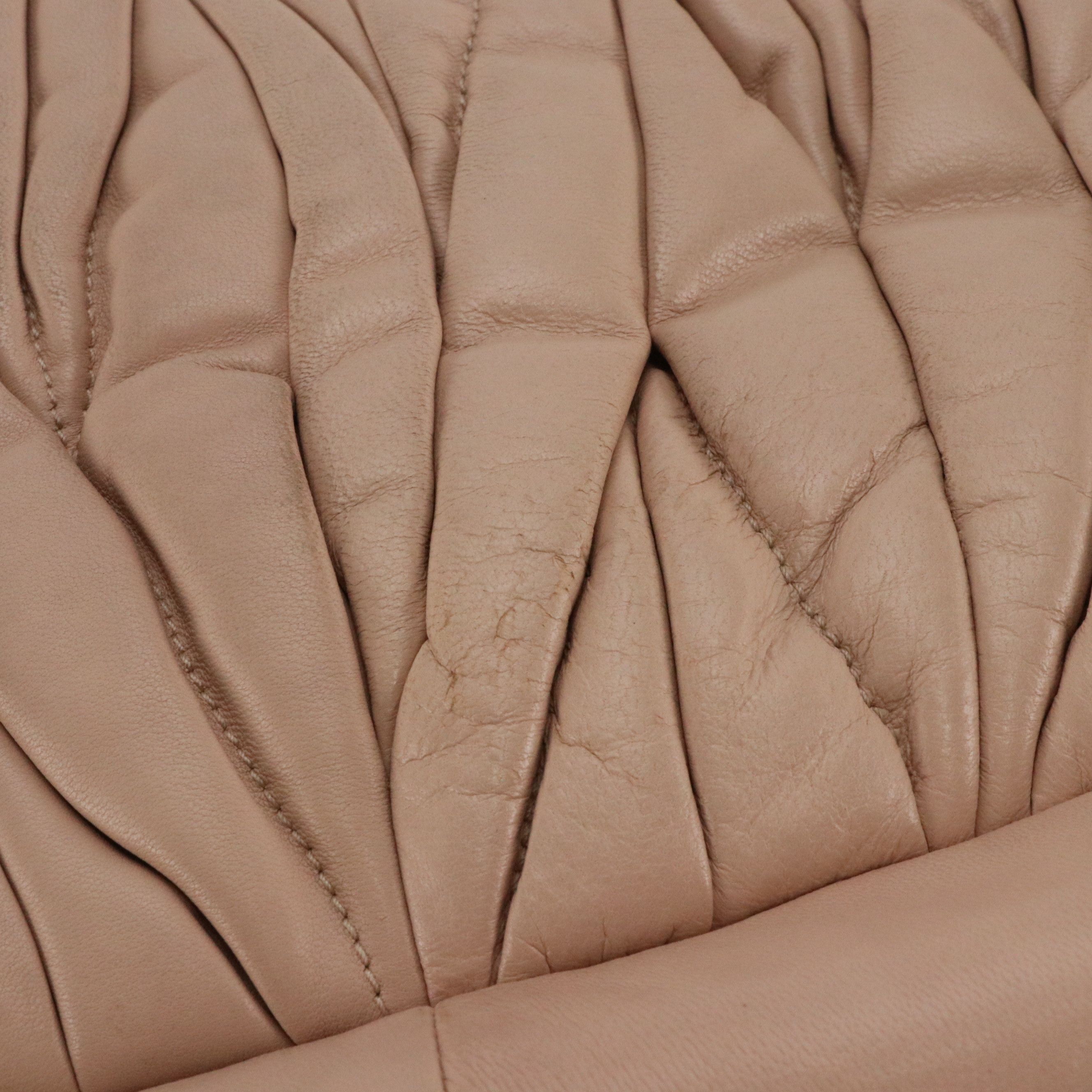 Miu Miu Coffer Hobo Braided Strap Two-Way Bag in Matelassé Calfskin Leather