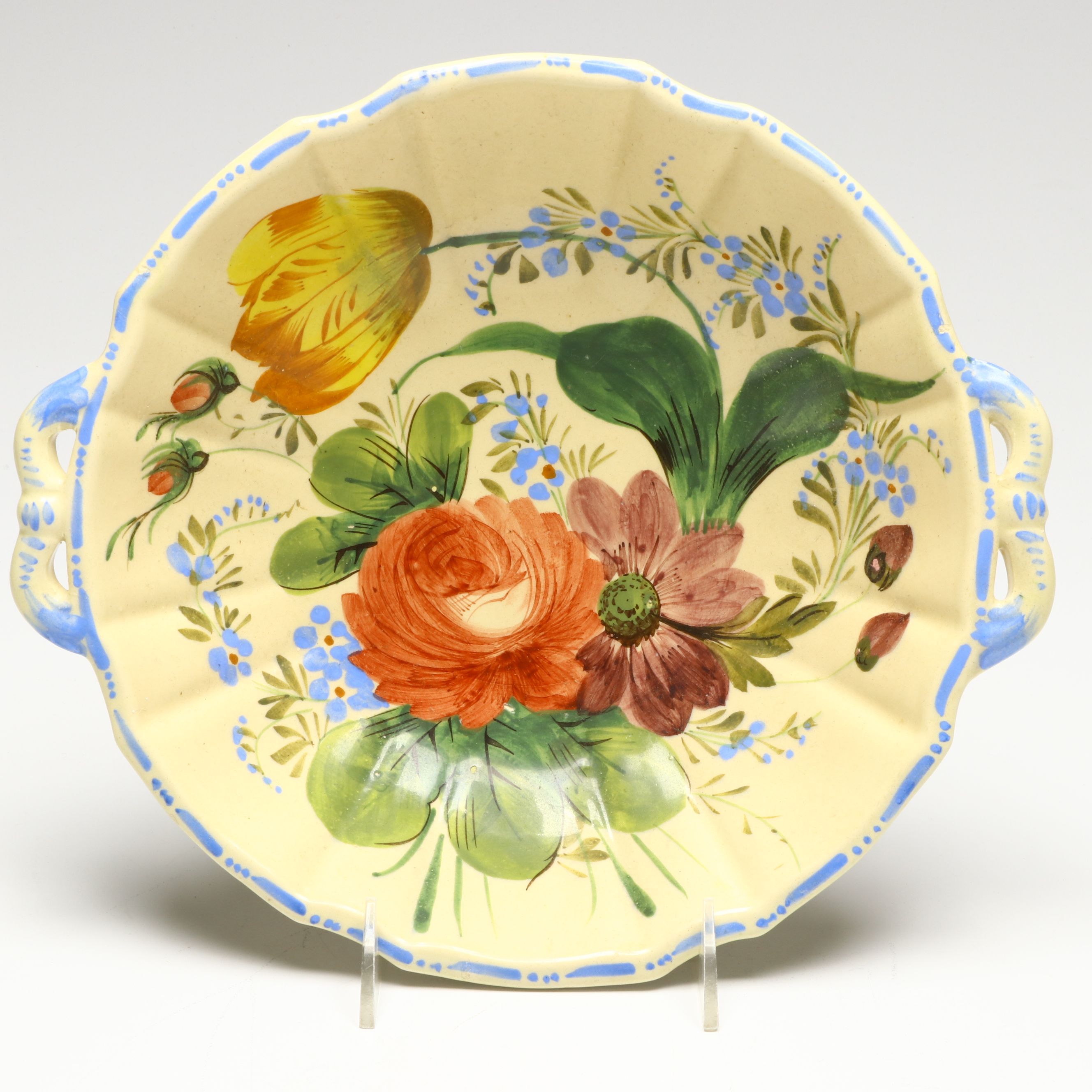 Italian Ceramic Pitcher and Lug Handled Bowl, Mid to Late 20th Century