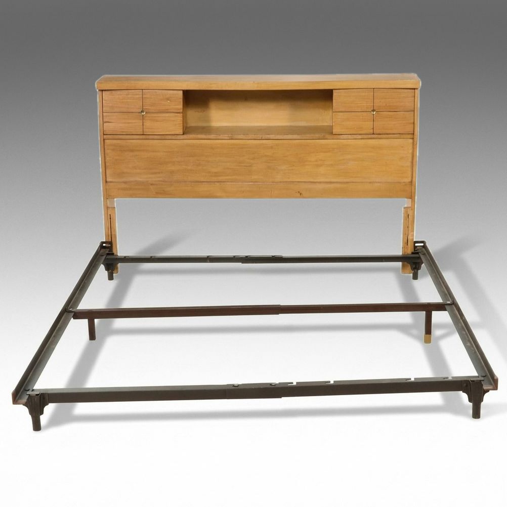 L.A. Period Furniture"Starline" Blonde Birch Bookcase Headboard, 1950s