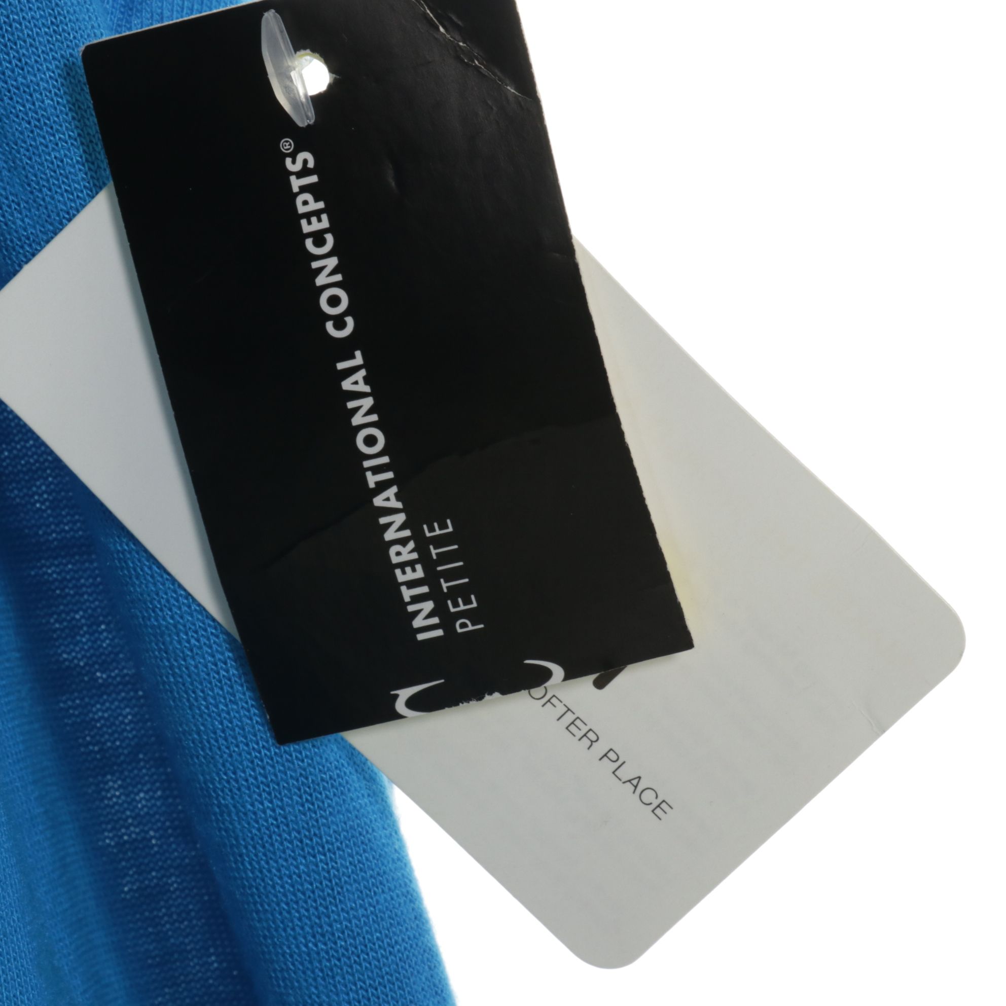 INC International Concepts Blue 3D Floral Tank Top and White Silk Blend Blouse