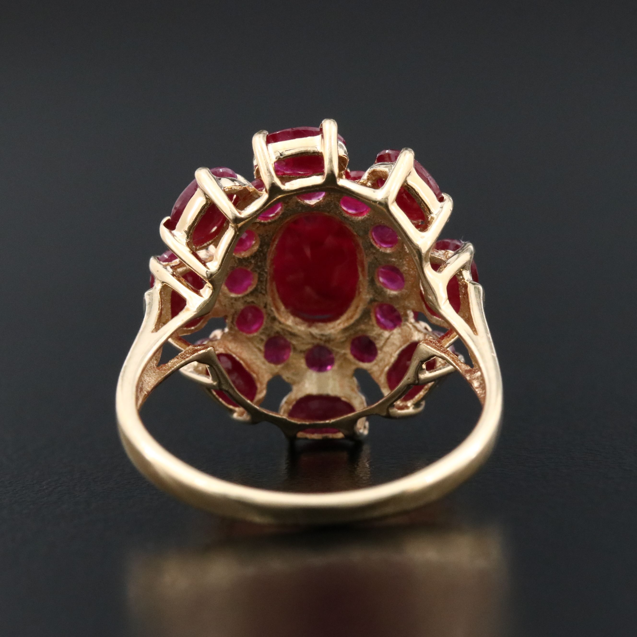 14K Ruby Cluster Ring