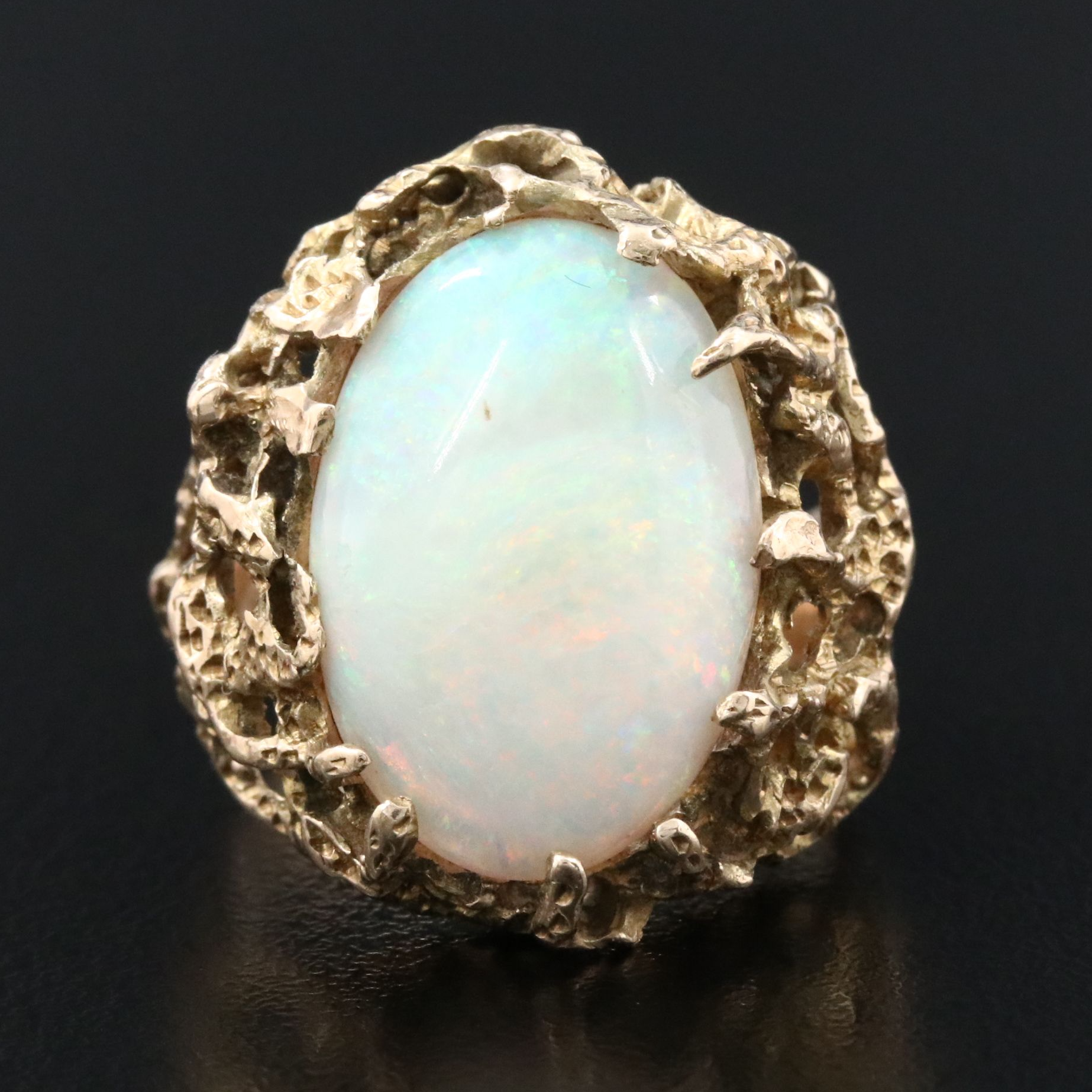 14K Opal Biomorphic Ring