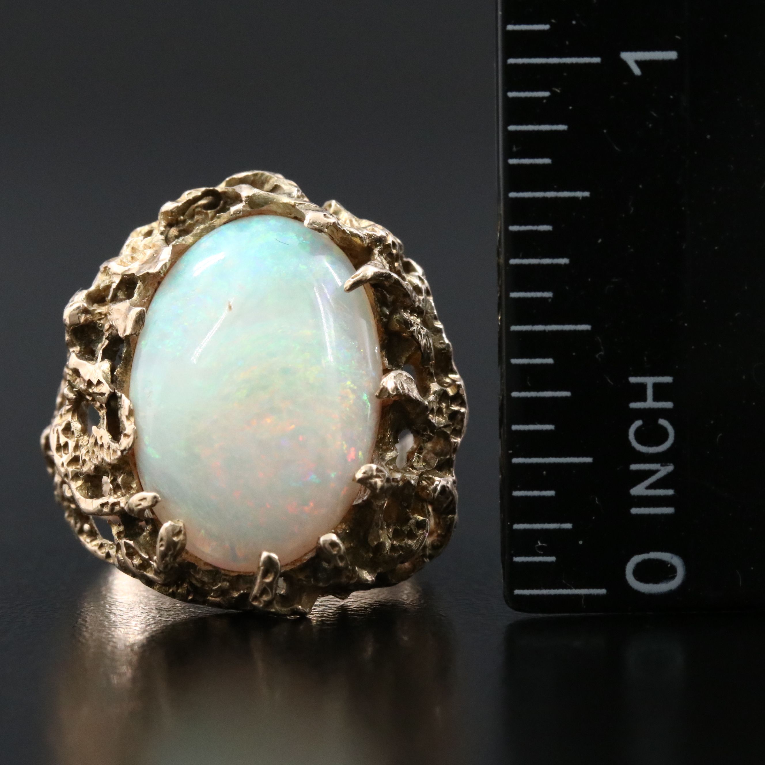 14K Opal Biomorphic Ring
