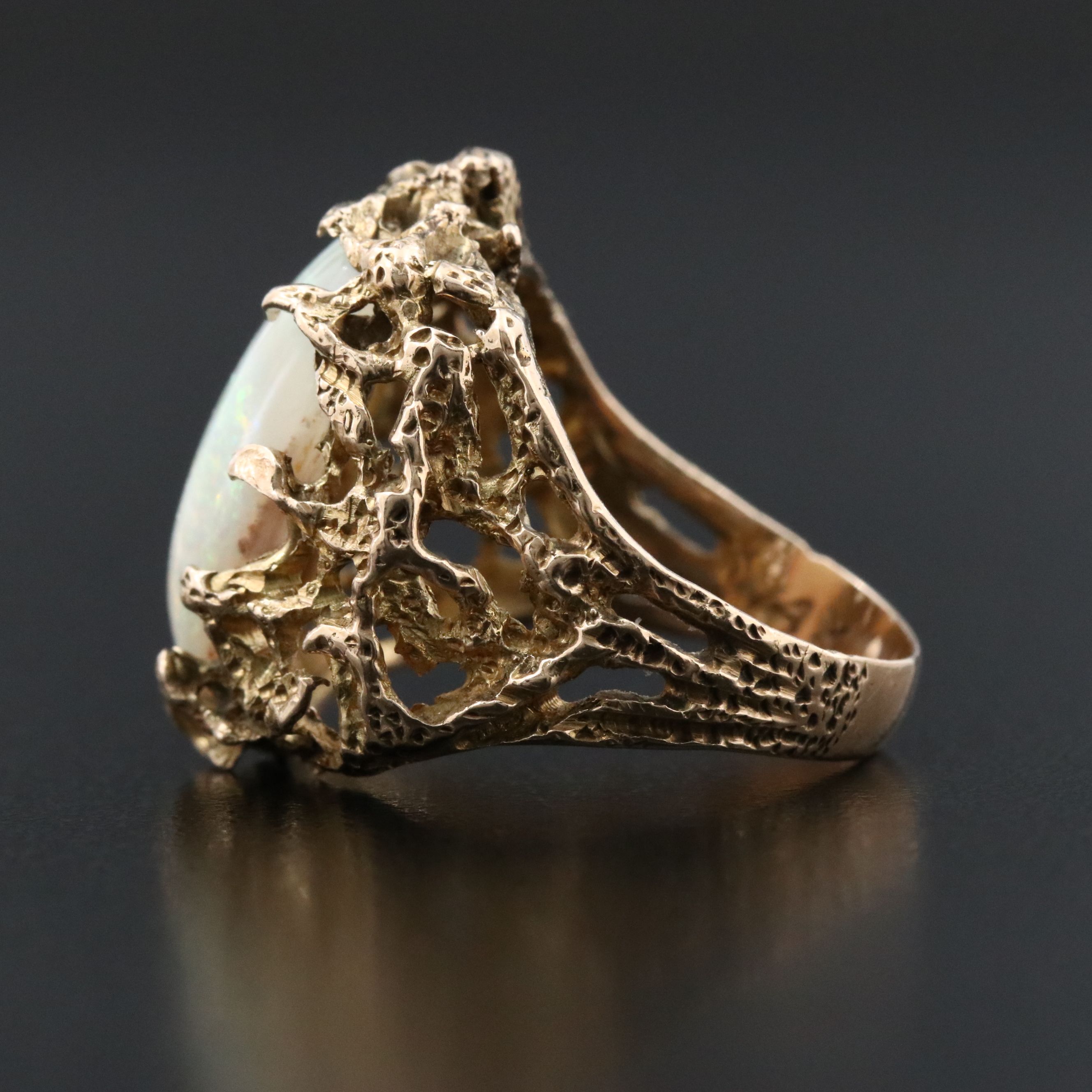 14K Opal Biomorphic Ring