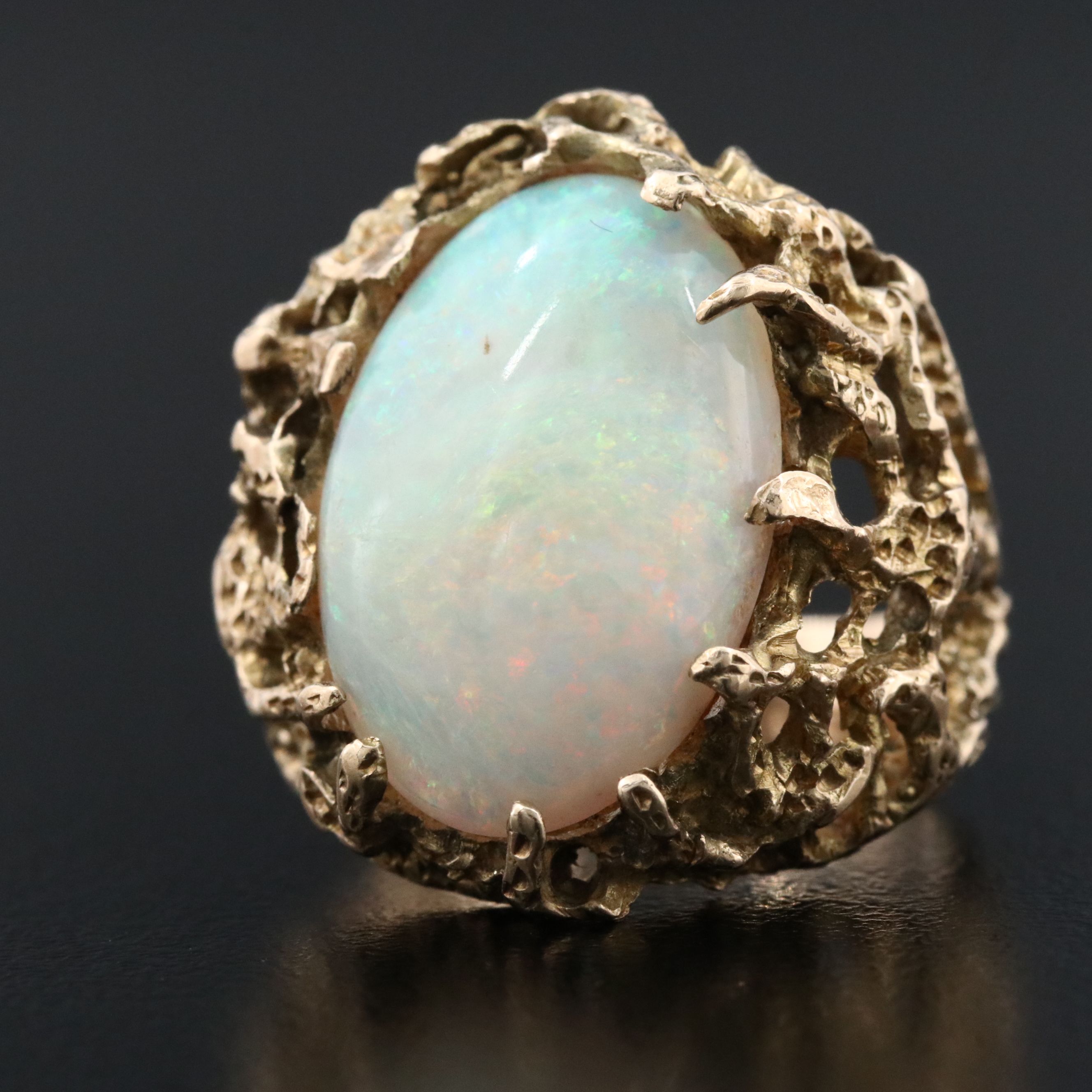 14K Opal Biomorphic Ring