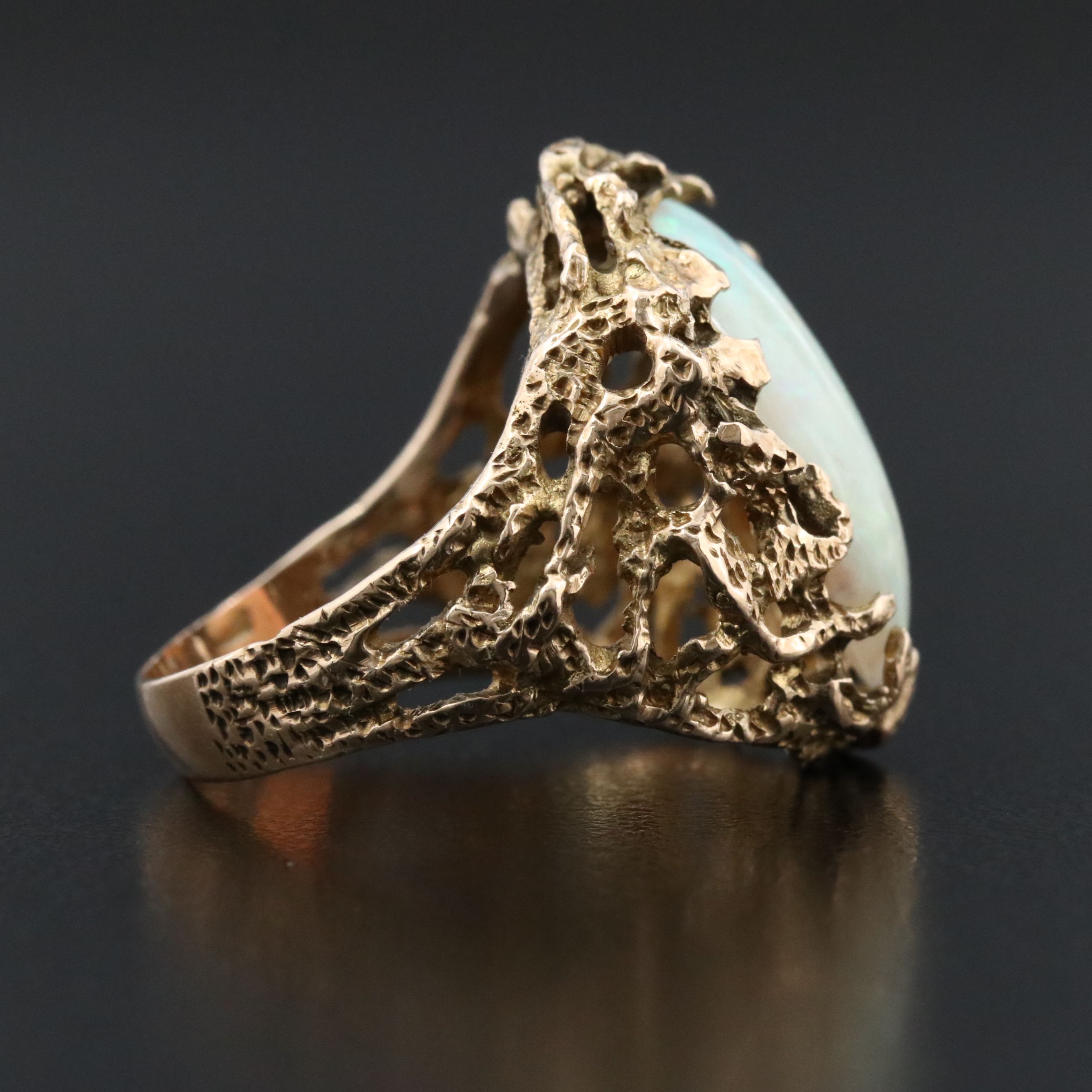 14K Opal Biomorphic Ring