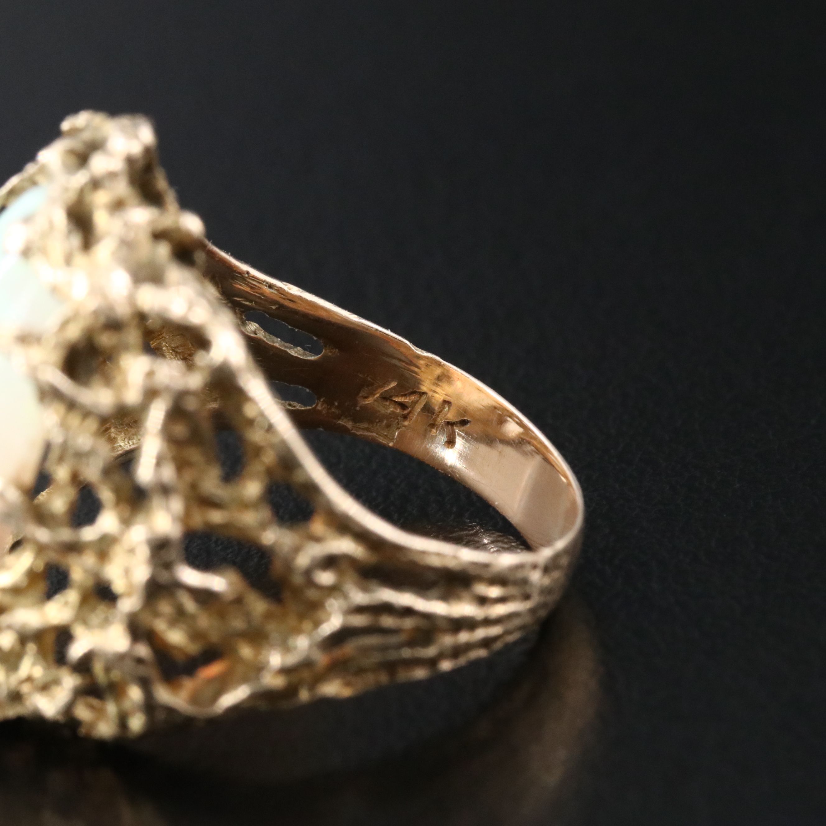 14K Opal Biomorphic Ring