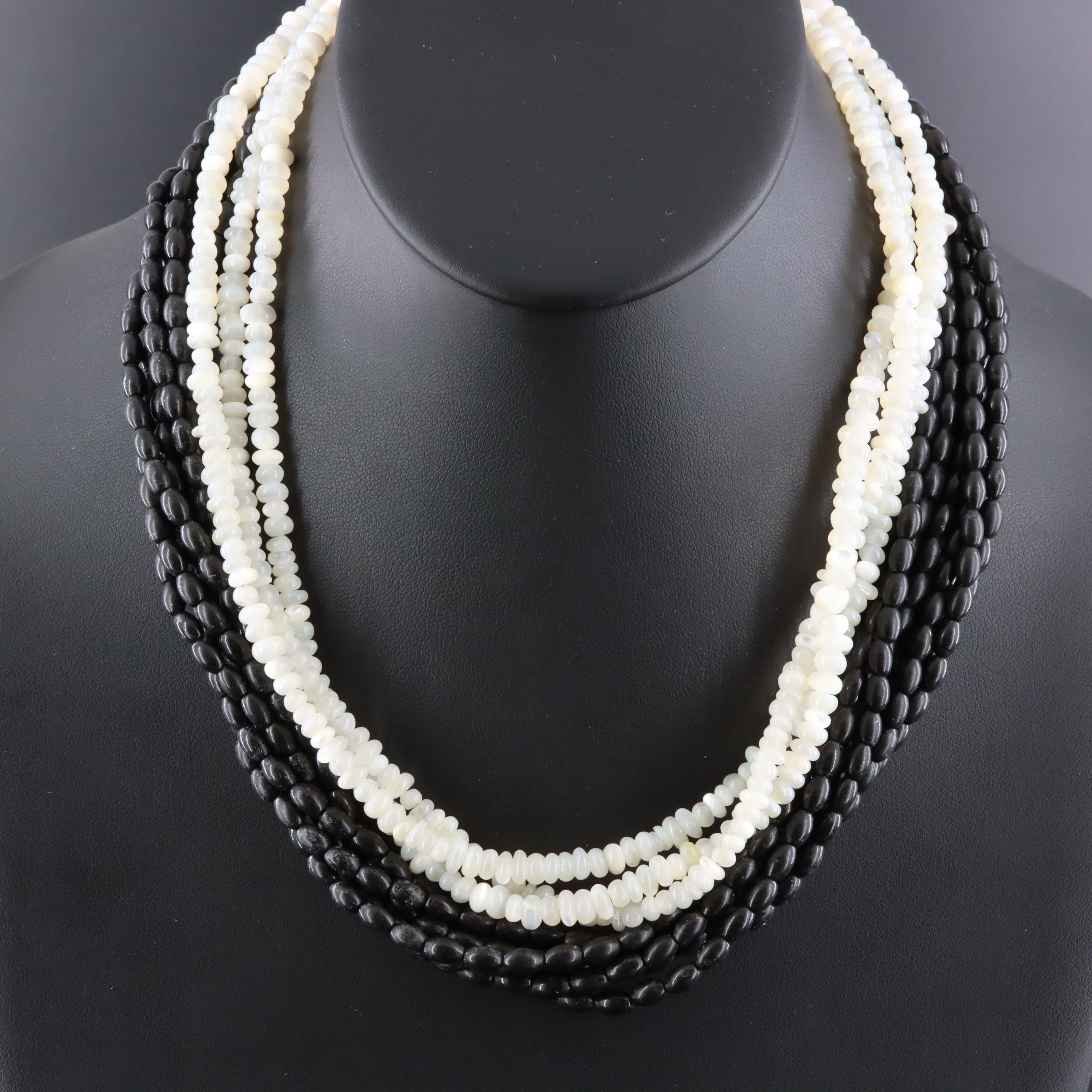 Desert Rose Trading Sterling Black Coral and Shell Bead Necklaces
