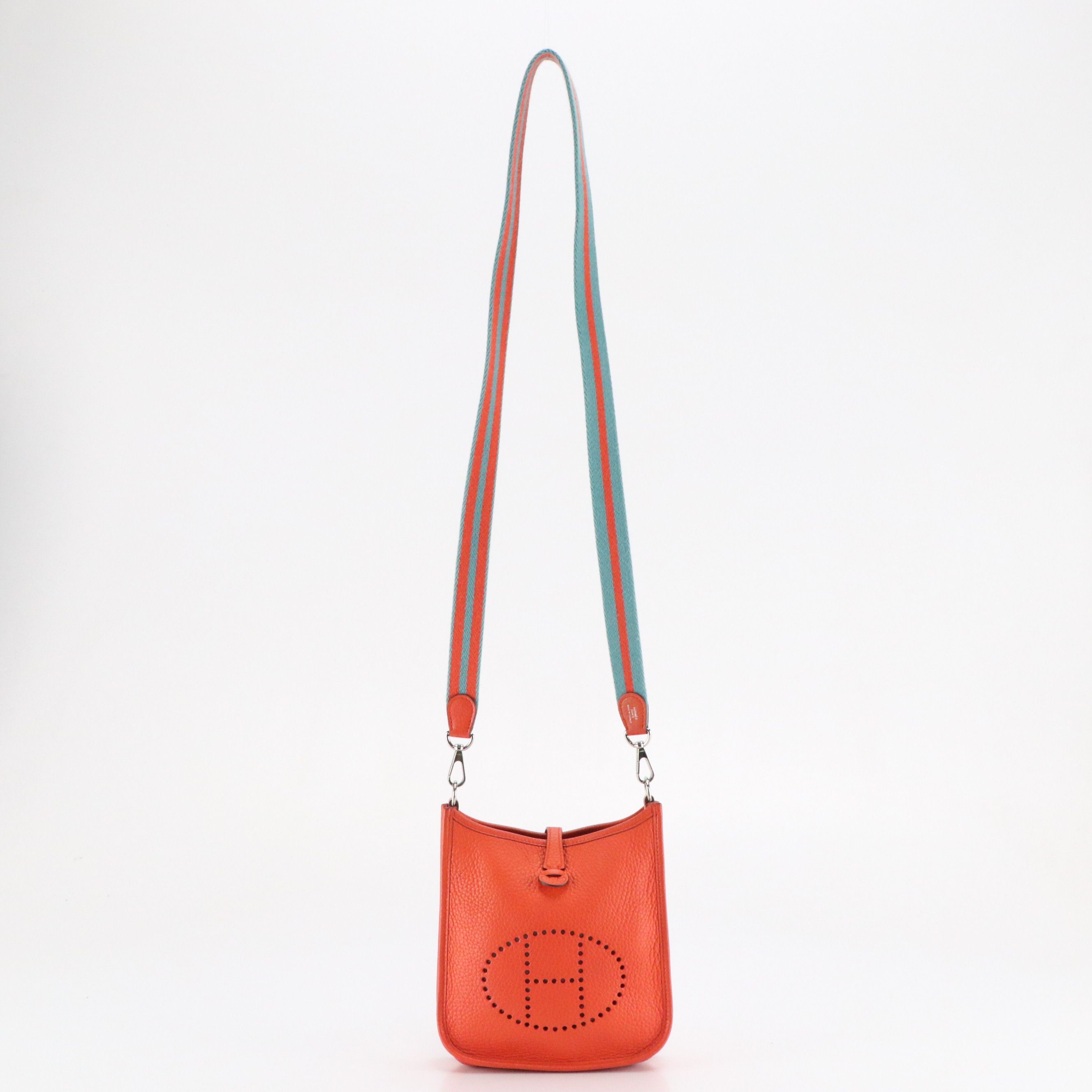 Hermès Evelyne I TPM Crossbody Bag in Orange Clemence Leather