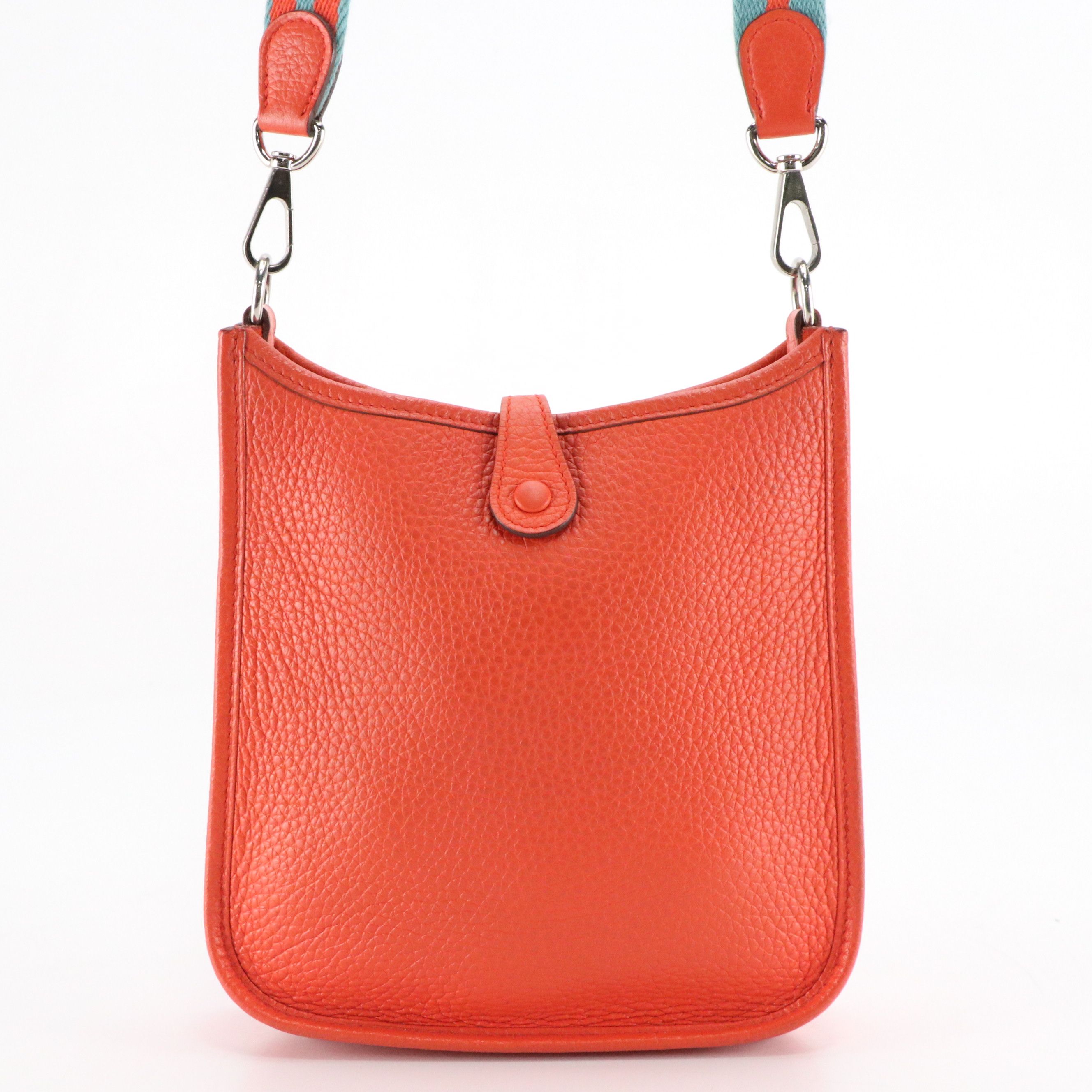 Hermès Evelyne I TPM Crossbody Bag in Orange Clemence Leather