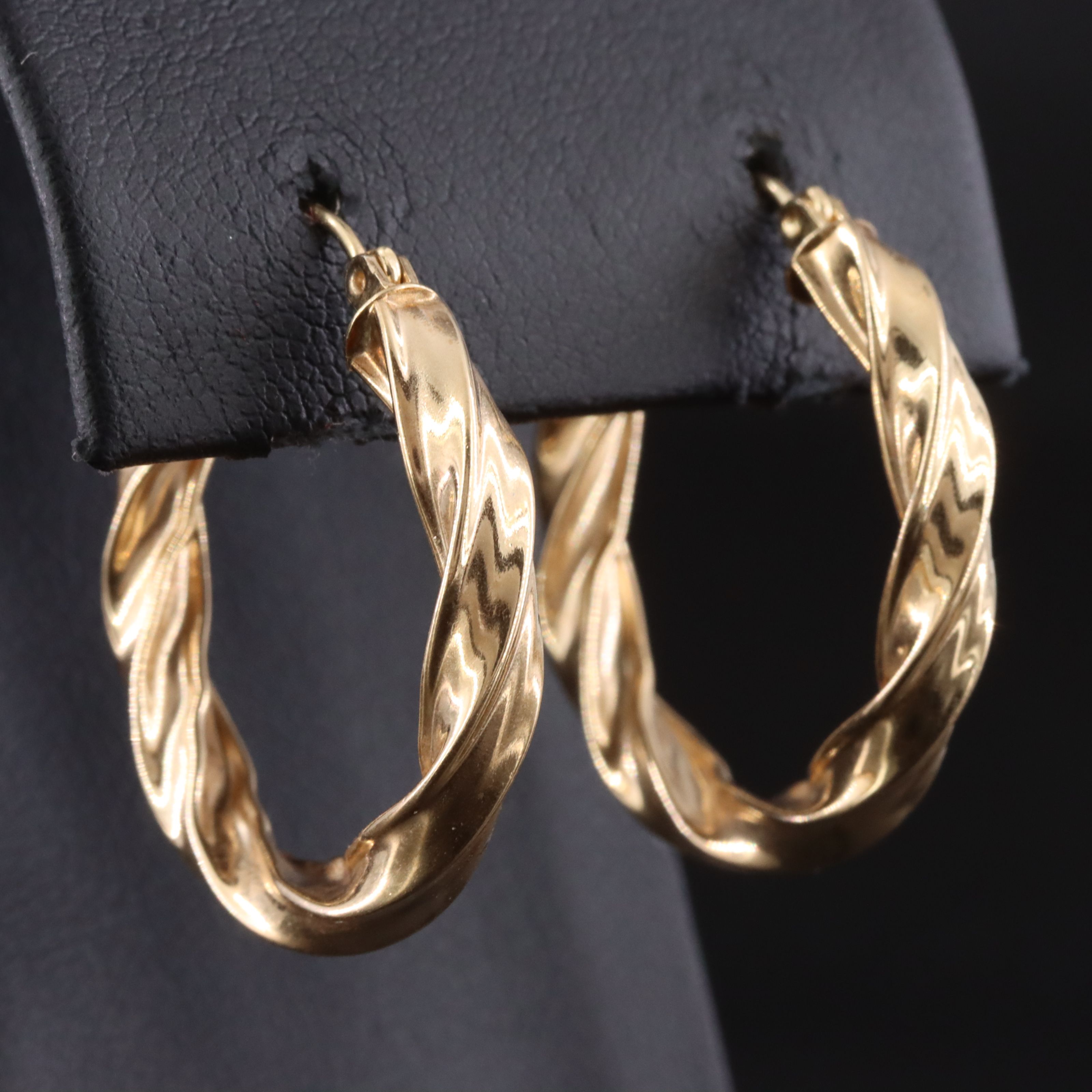 14K Twist Hoops