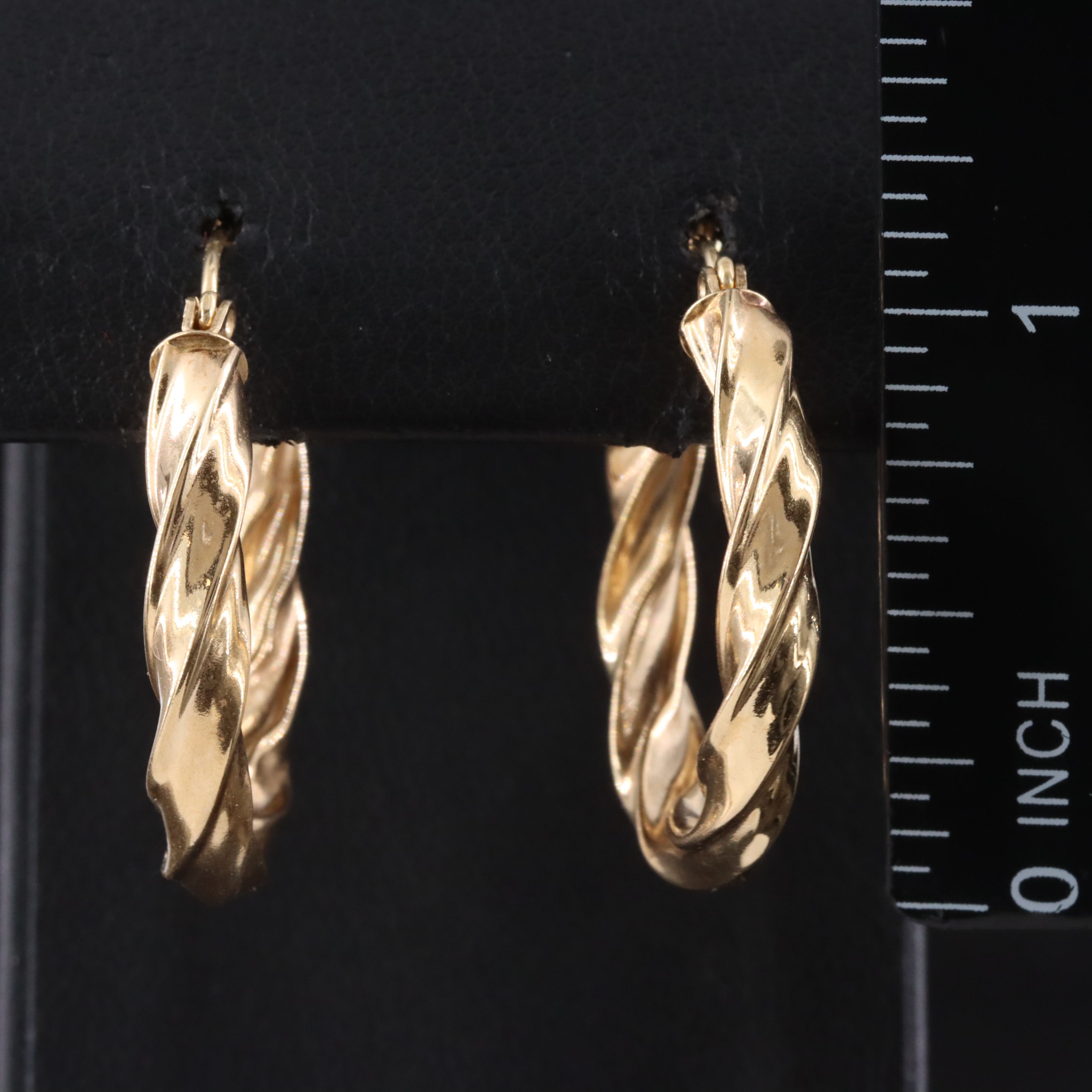 14K Twist Hoops