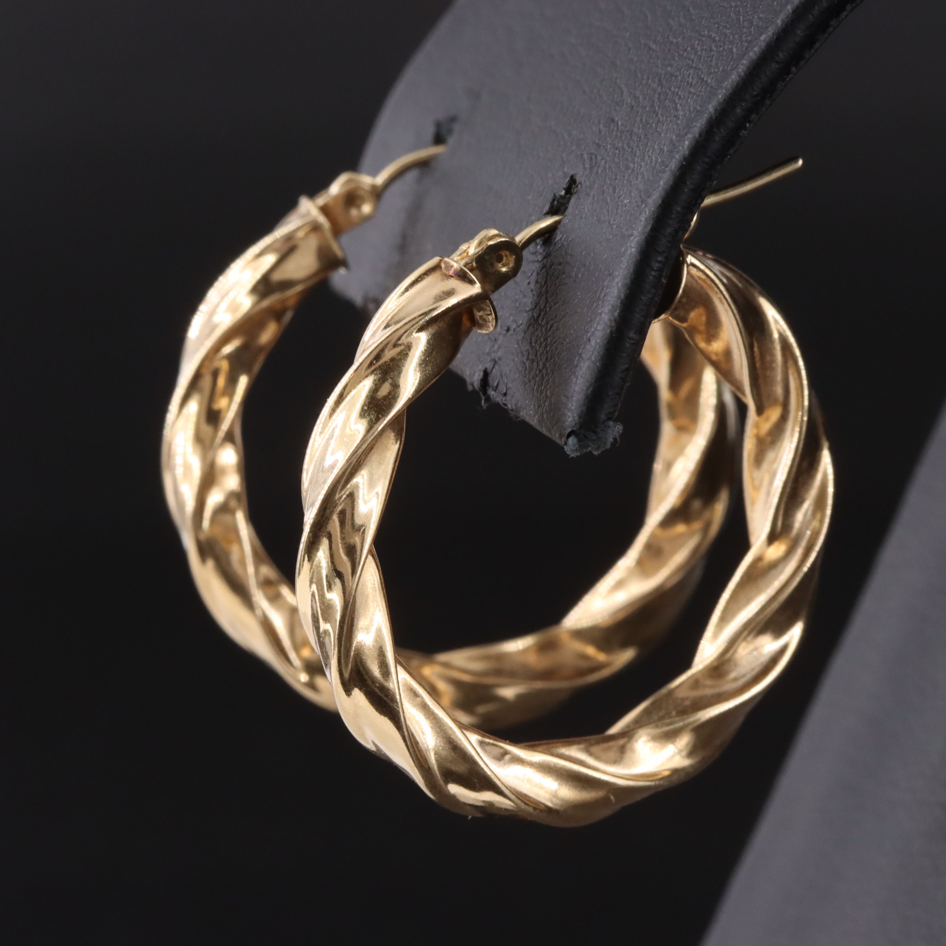 14K Twist Hoops