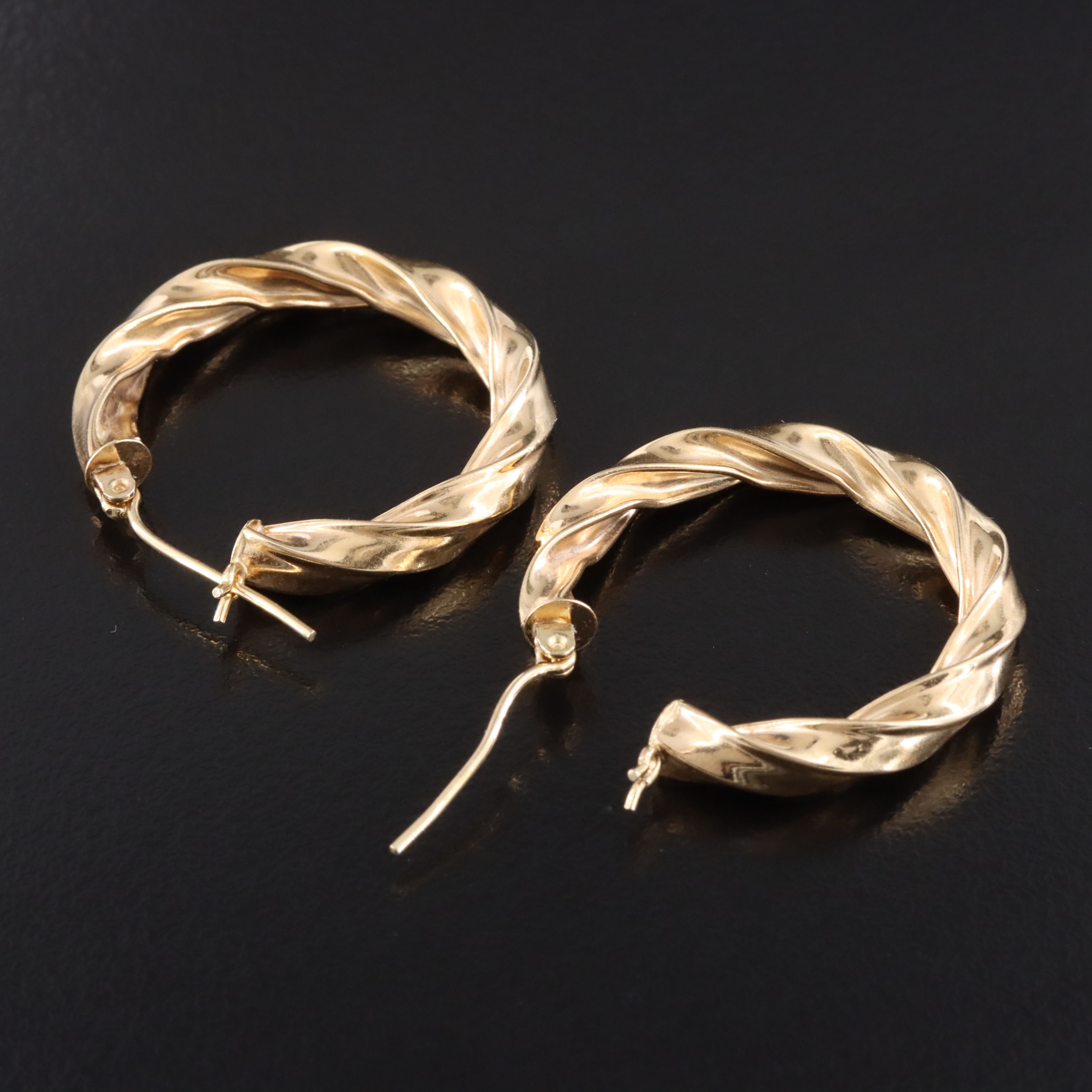 14K Twist Hoops