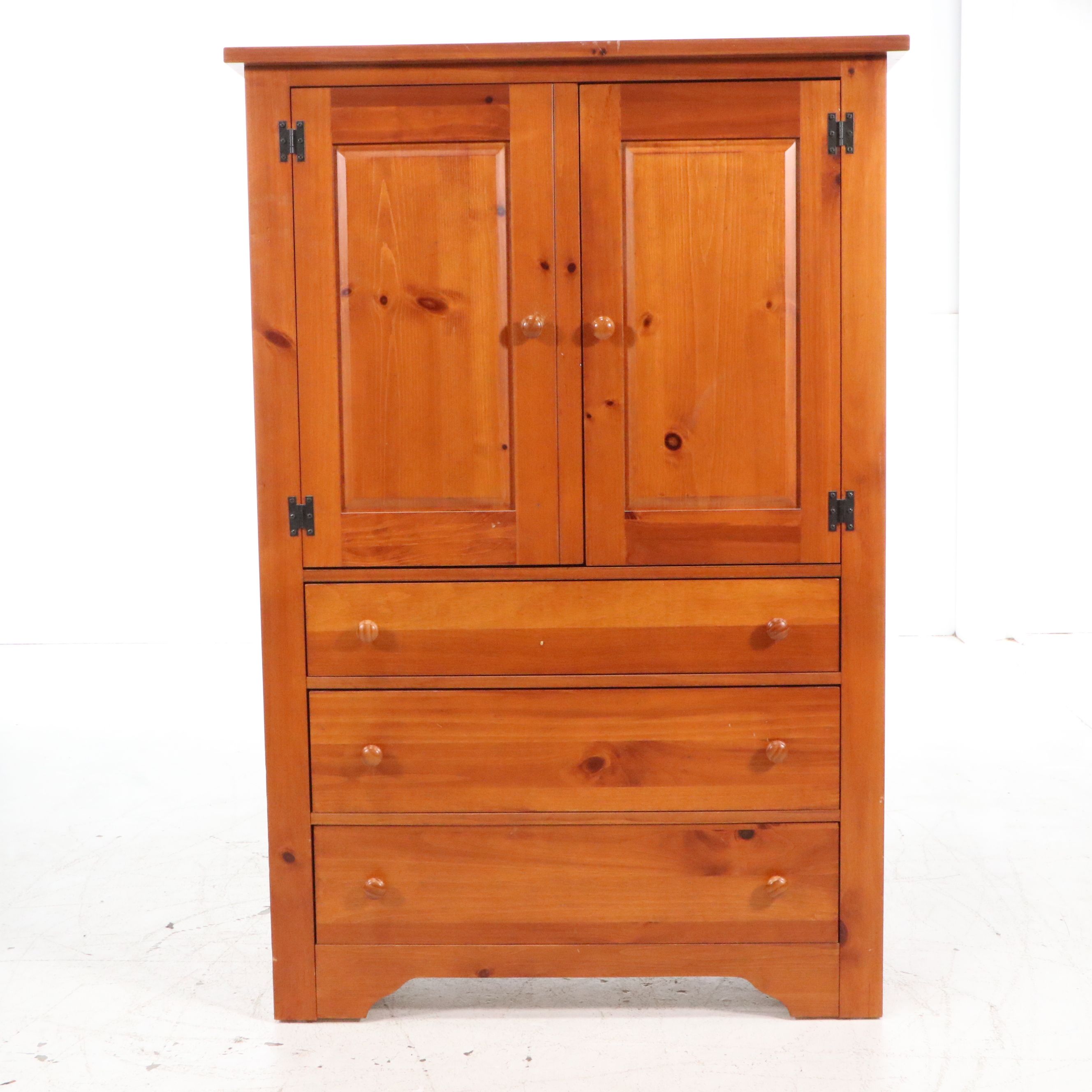 Broyhill Shaker Style Pine Armoire, Late 20th Century