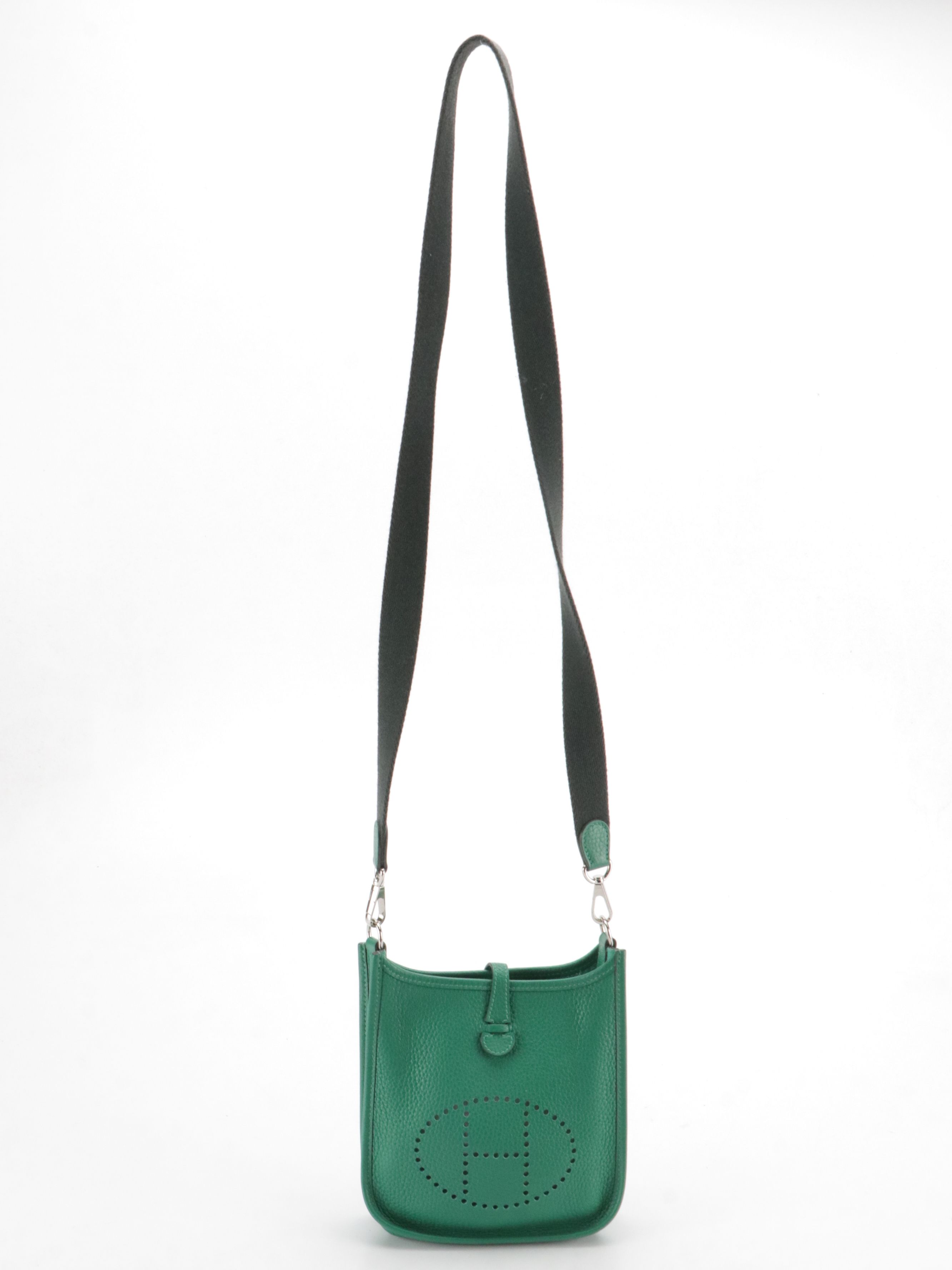 Hermès Evelyne I TPM Crossbody Bag in Emerald Green Clemence Leather