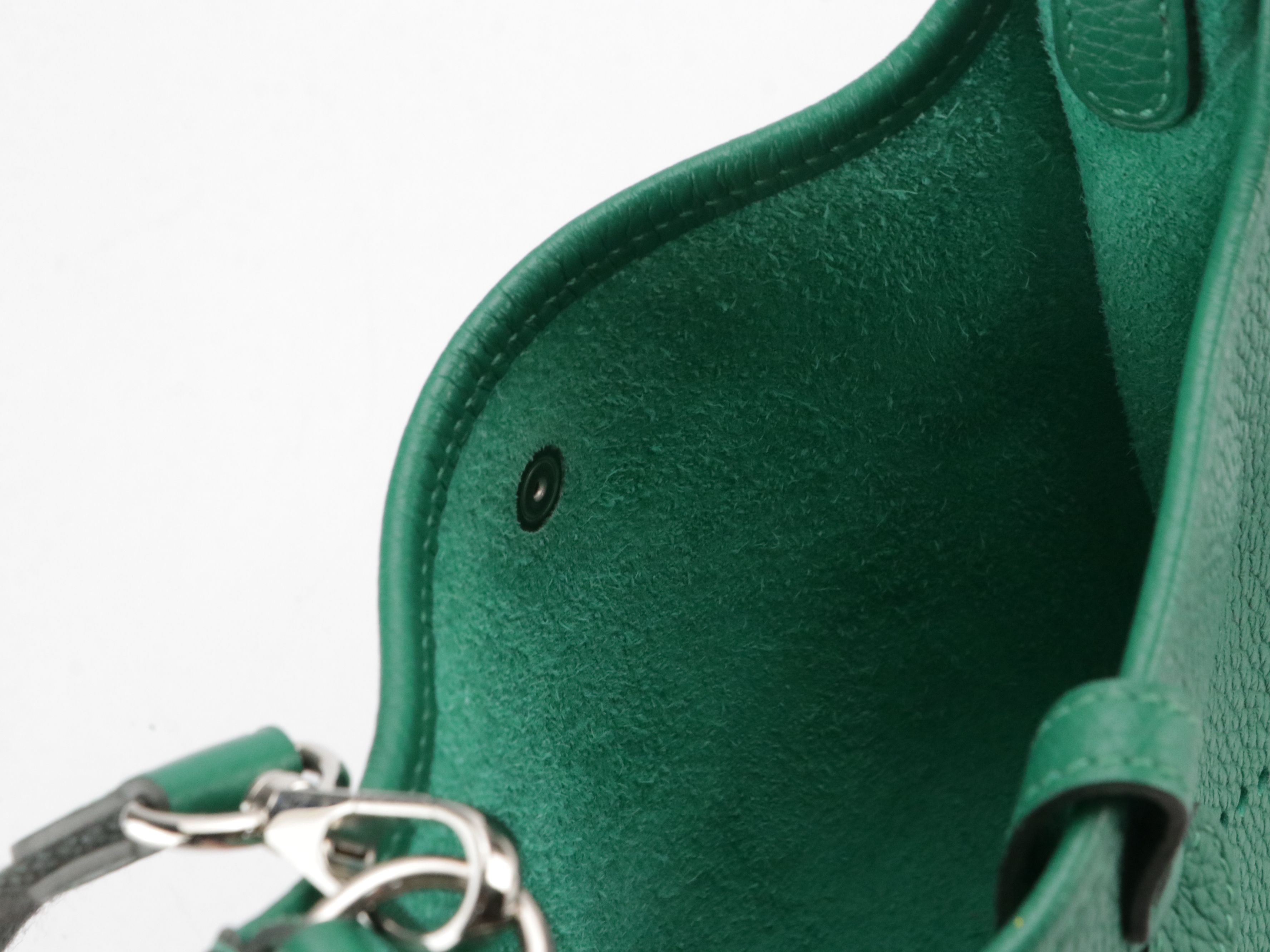 Hermès Evelyne I TPM Crossbody Bag in Emerald Green Clemence Leather