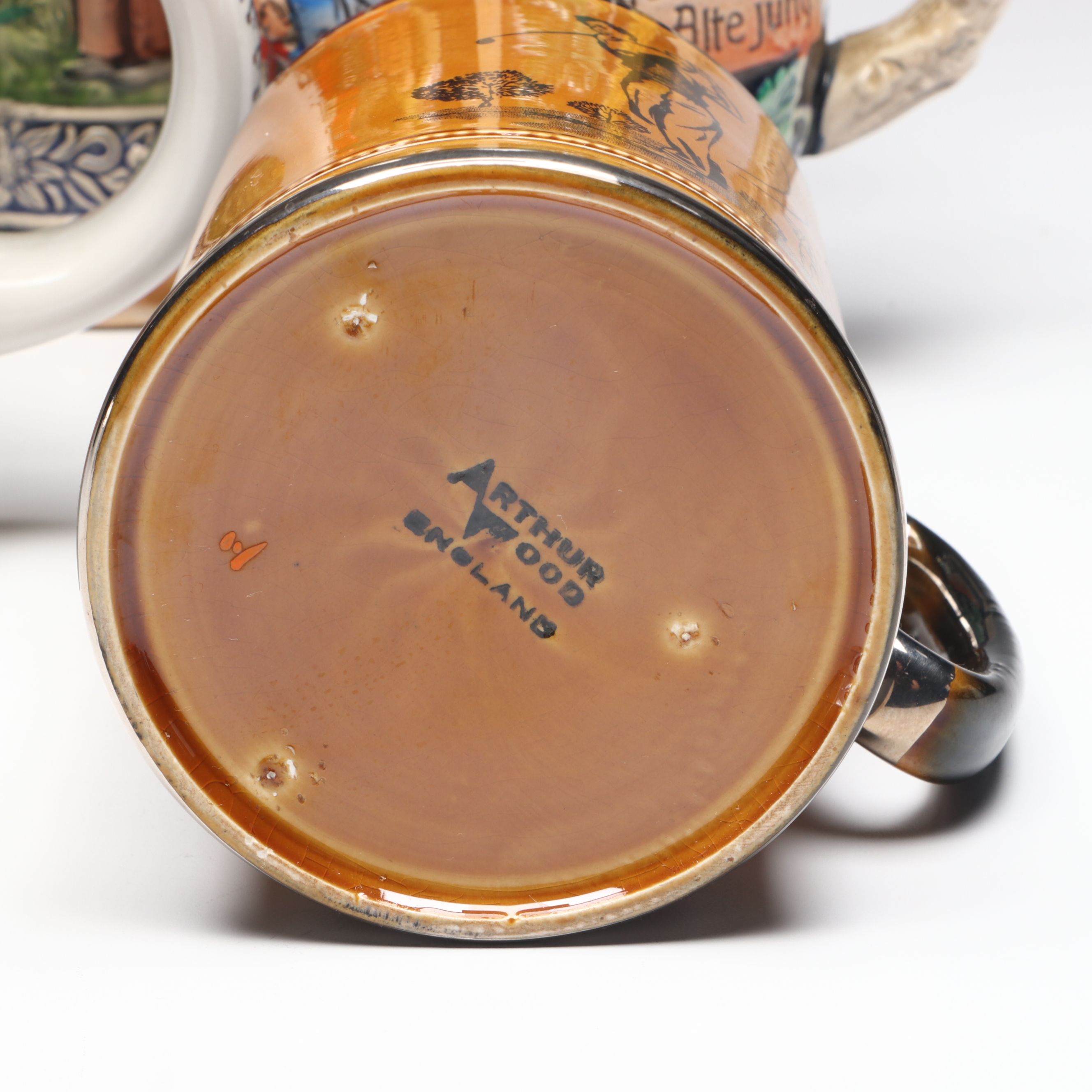 Gerz with Other Salt Glazed Stoneware and Porcelain Beer Steins and Tankards