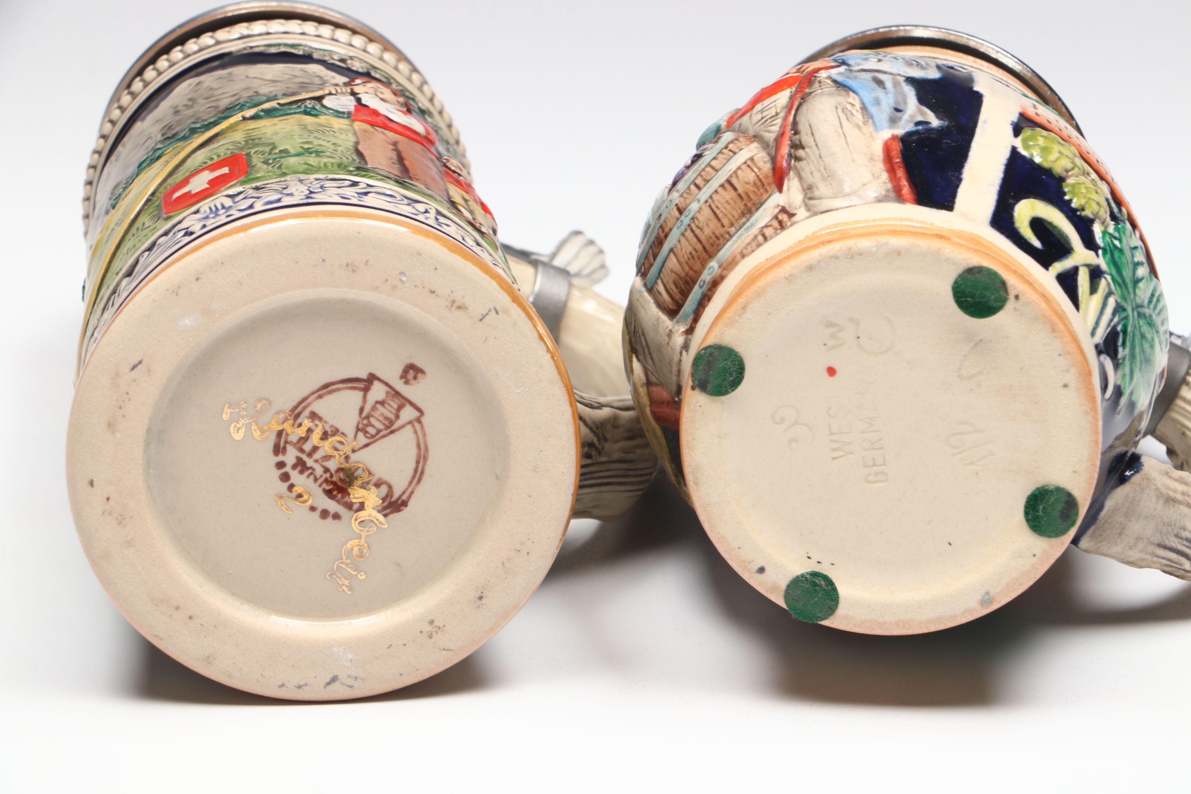 Gerz with Other Salt Glazed Stoneware and Porcelain Beer Steins and Tankards