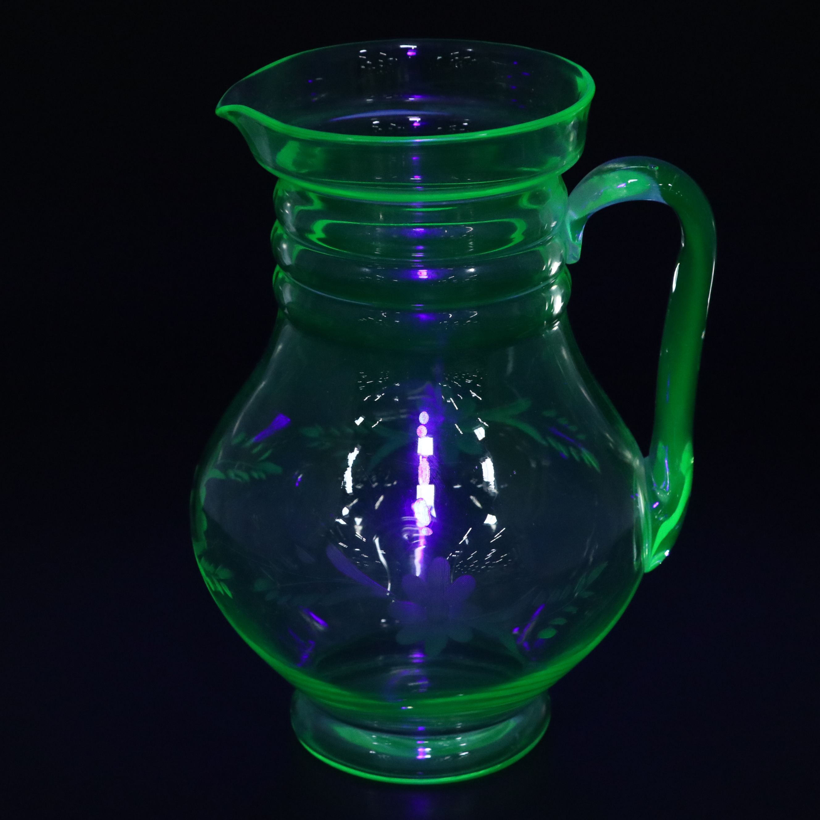Anchor Hocking "Milano" and Other Pitchers with Vereco Bowl, More Green Glass