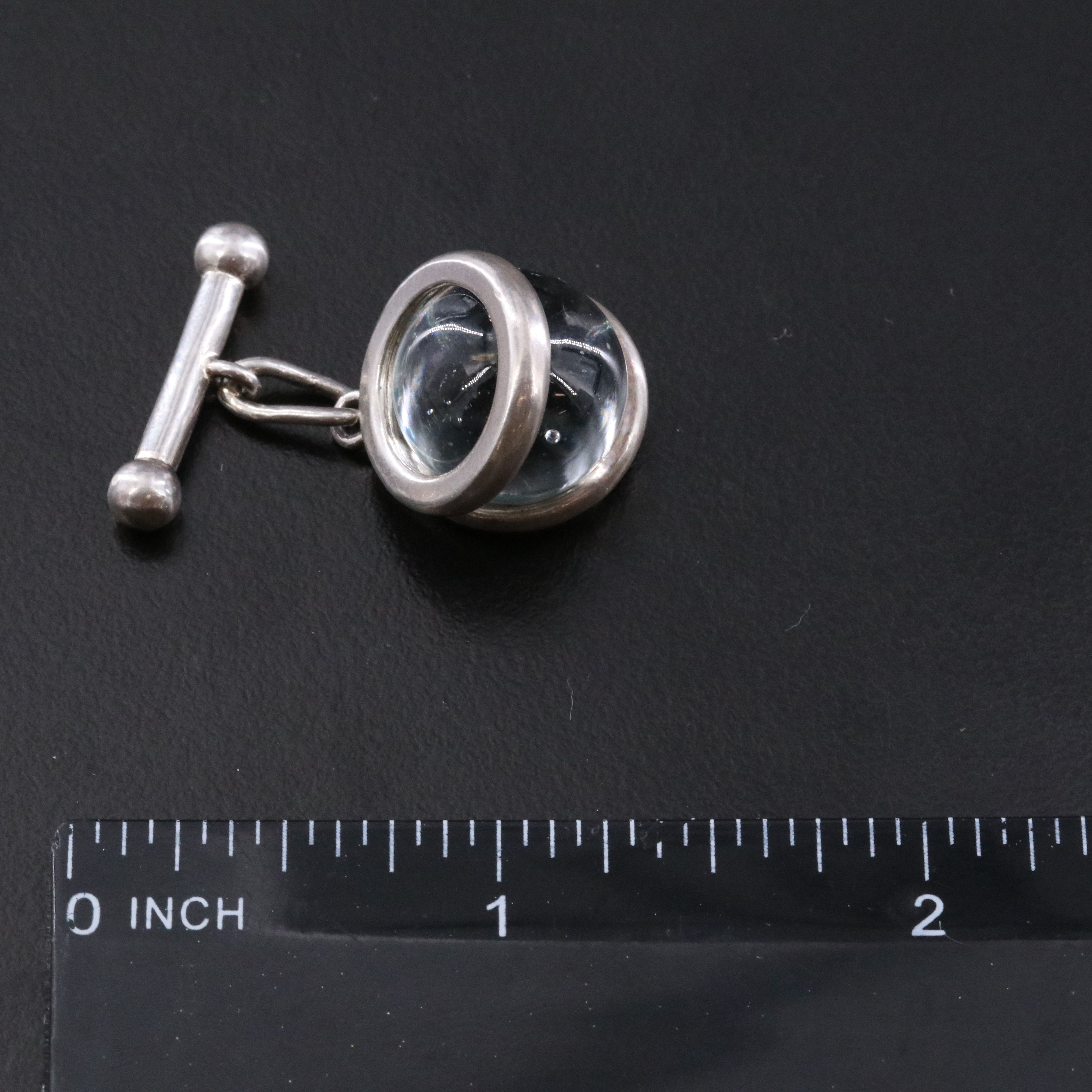 English and Nancy Rise Sterling Sphere Cufflinks Including Enamel